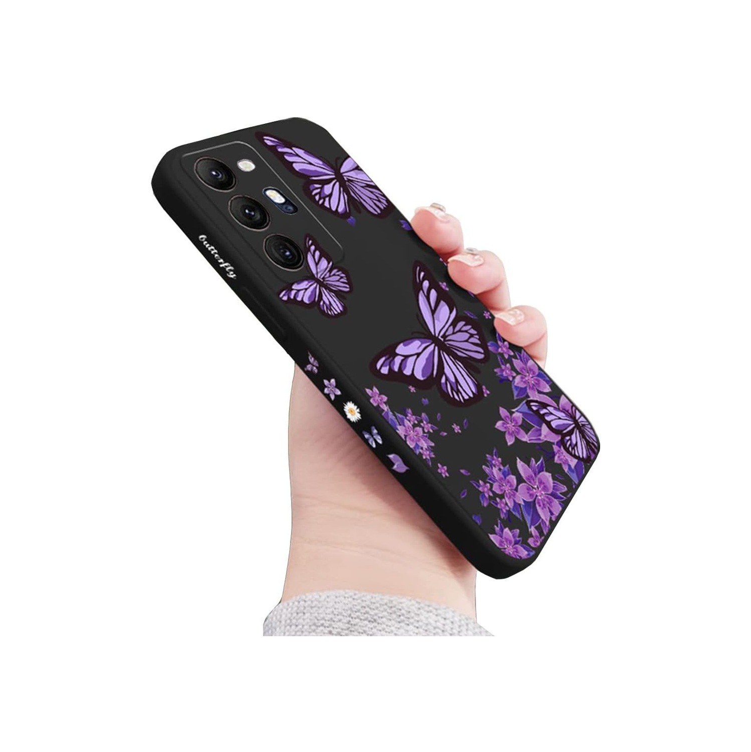 Galaxy Note 20 Ultra Case for Women Girls Cute Butterfly Camera Lens Protector Soft TPU Bumper Silicone