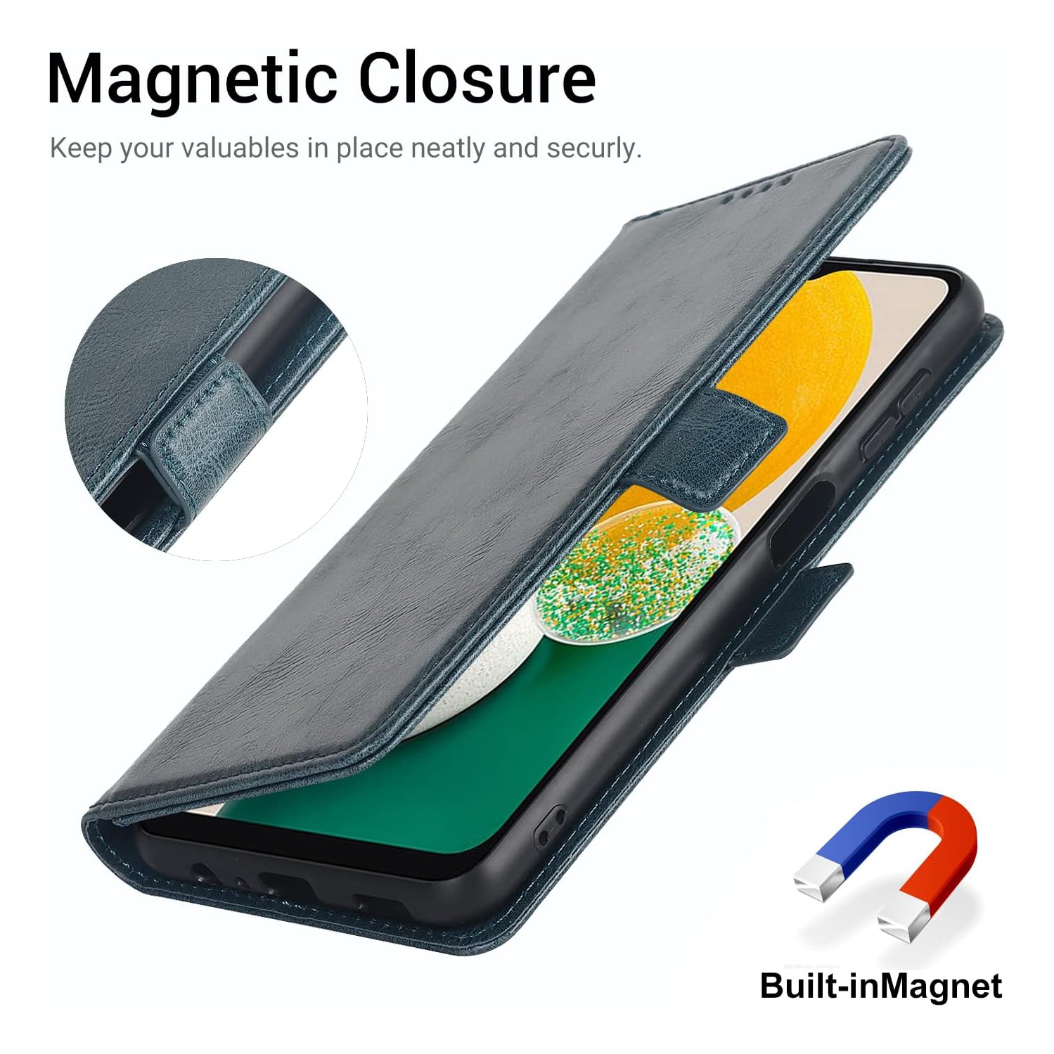 Samsung Galaxy A13 Wallet Case,[RFID Blocking] Premium Leather Credit Card Holder Magnetic Flip Kickstand