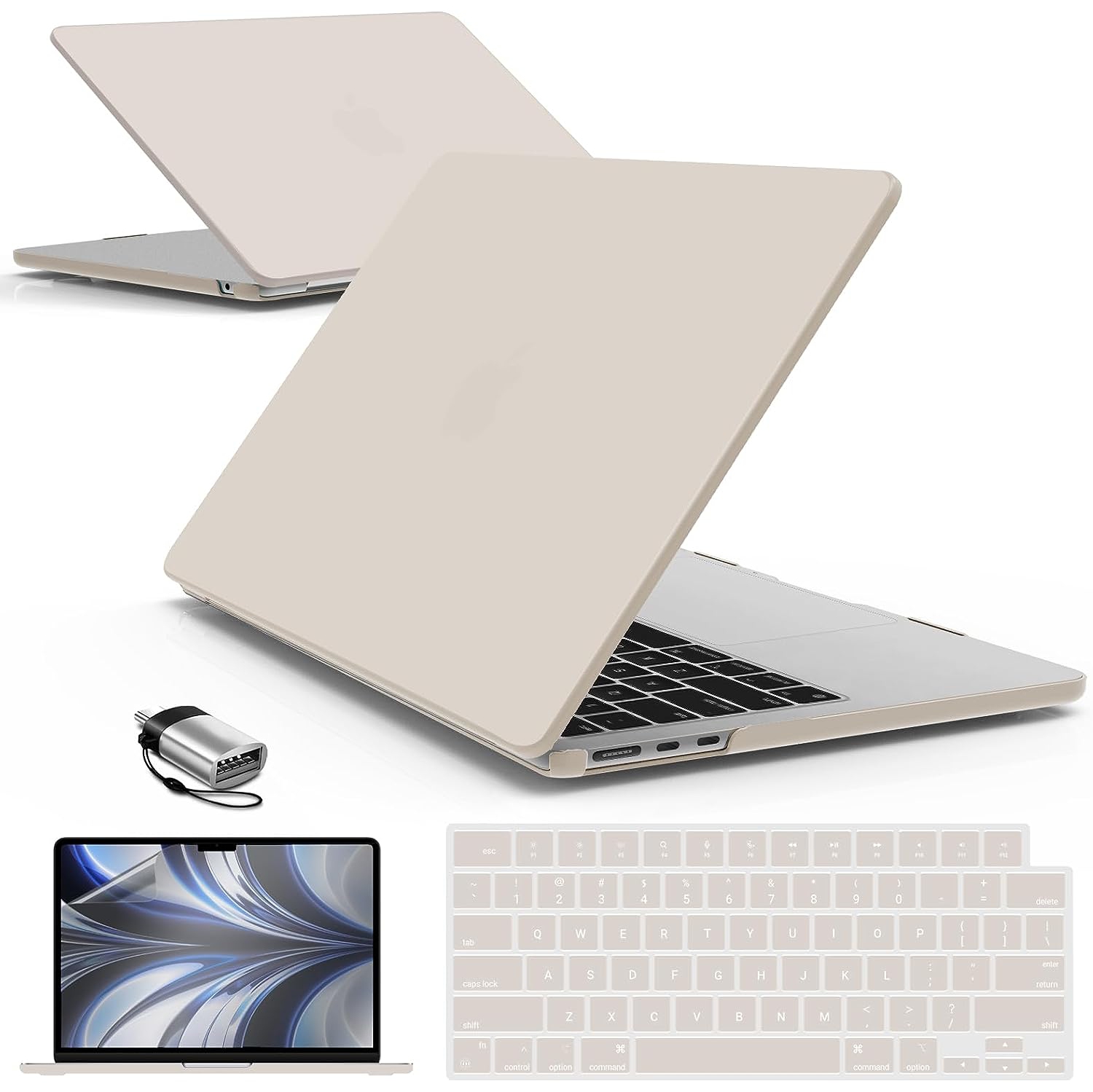 Compatible with M2 2023 2022 MacBook Air 13 inch case, Model A2681, Hard Shell Case & Keyboard Cover & Screen