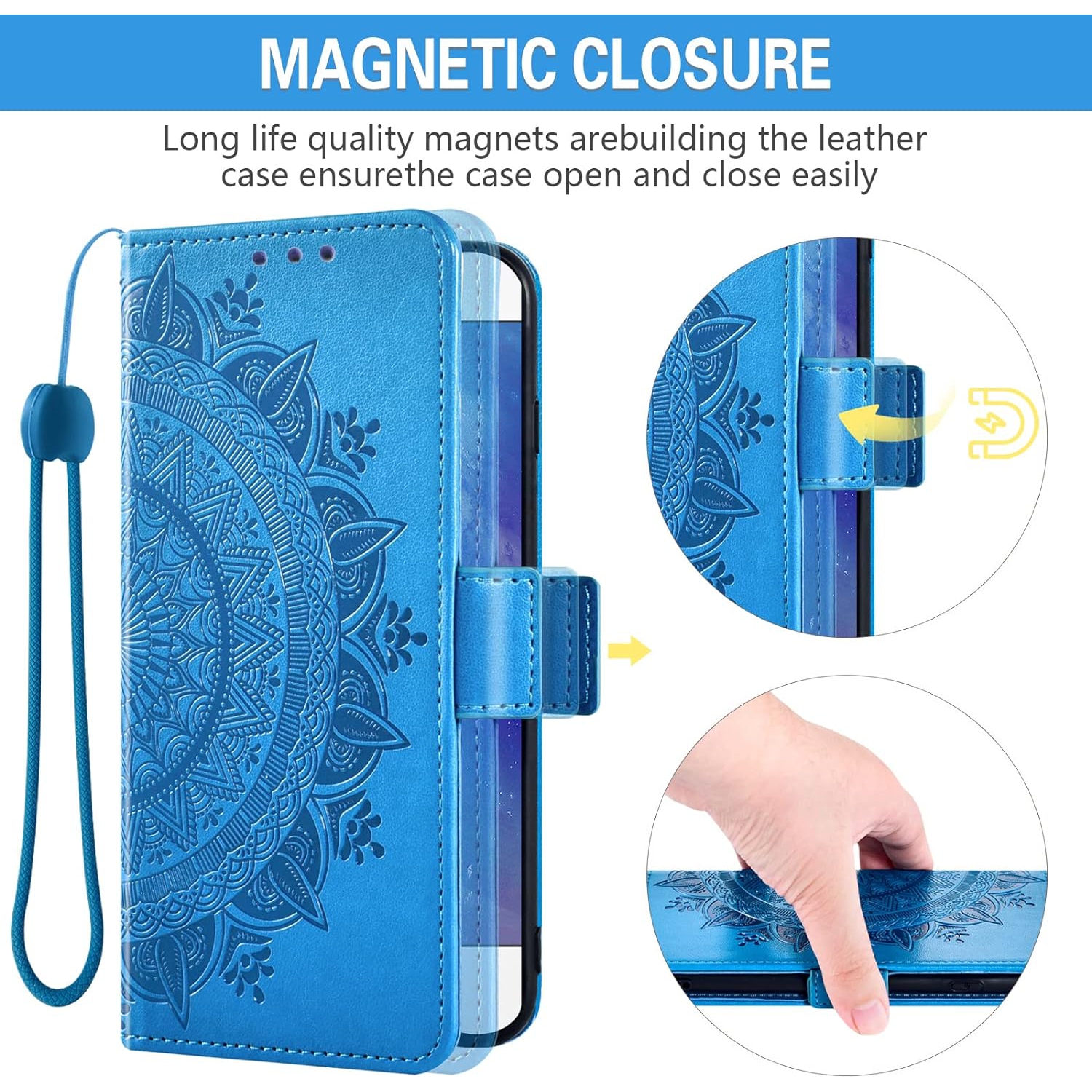 Compatible with T-Mobile Revvl 4 Wallet Case and Tempered Glass Screen Protector Card Holder Flip Wrist Strap