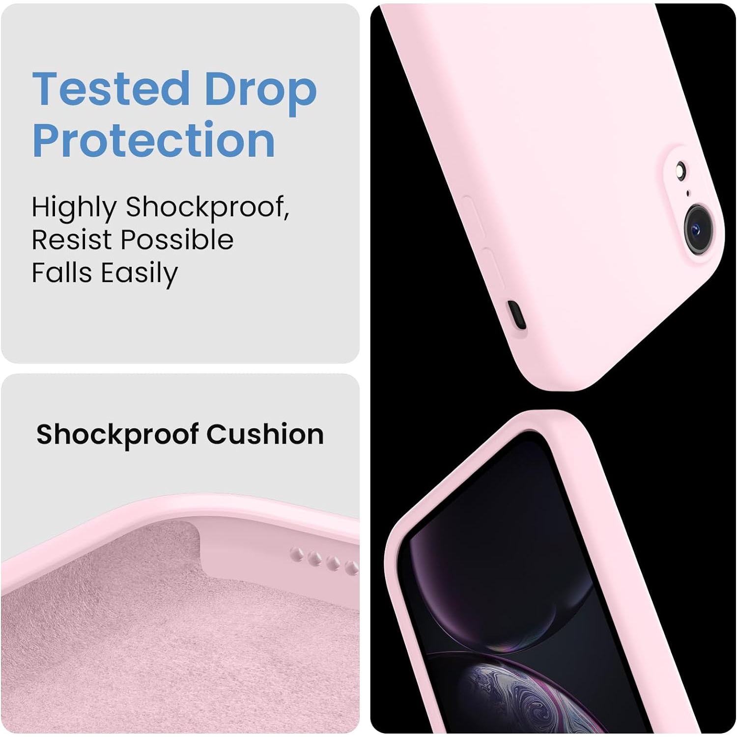 iPhone XR Case, Silicone Upgraded [Square Edges] & [Camera Protecion] Phone Case with Soft Anti-Scratch