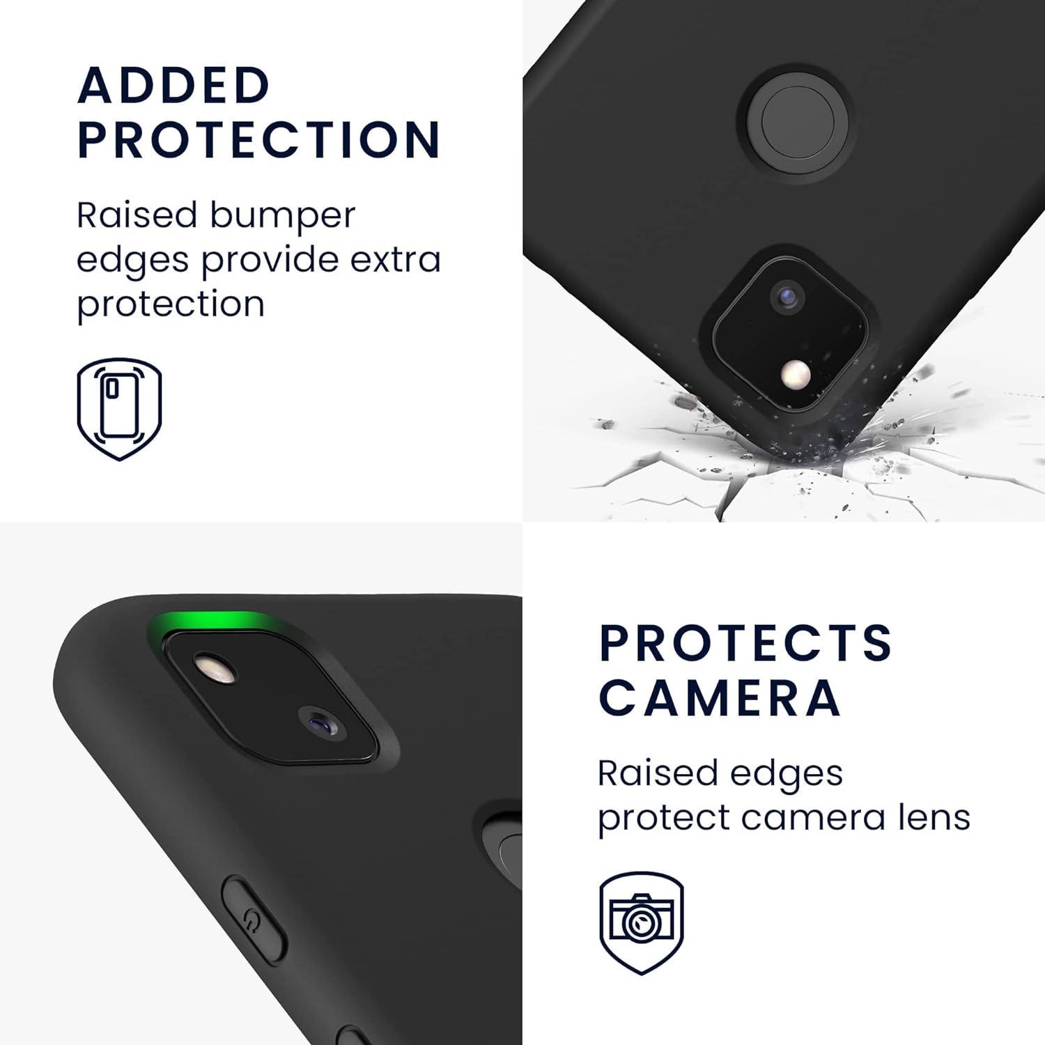 Case Compatible with Google Pixel 4a Case - Slim Protective TPU Silicone Phone Cover - Black Matte