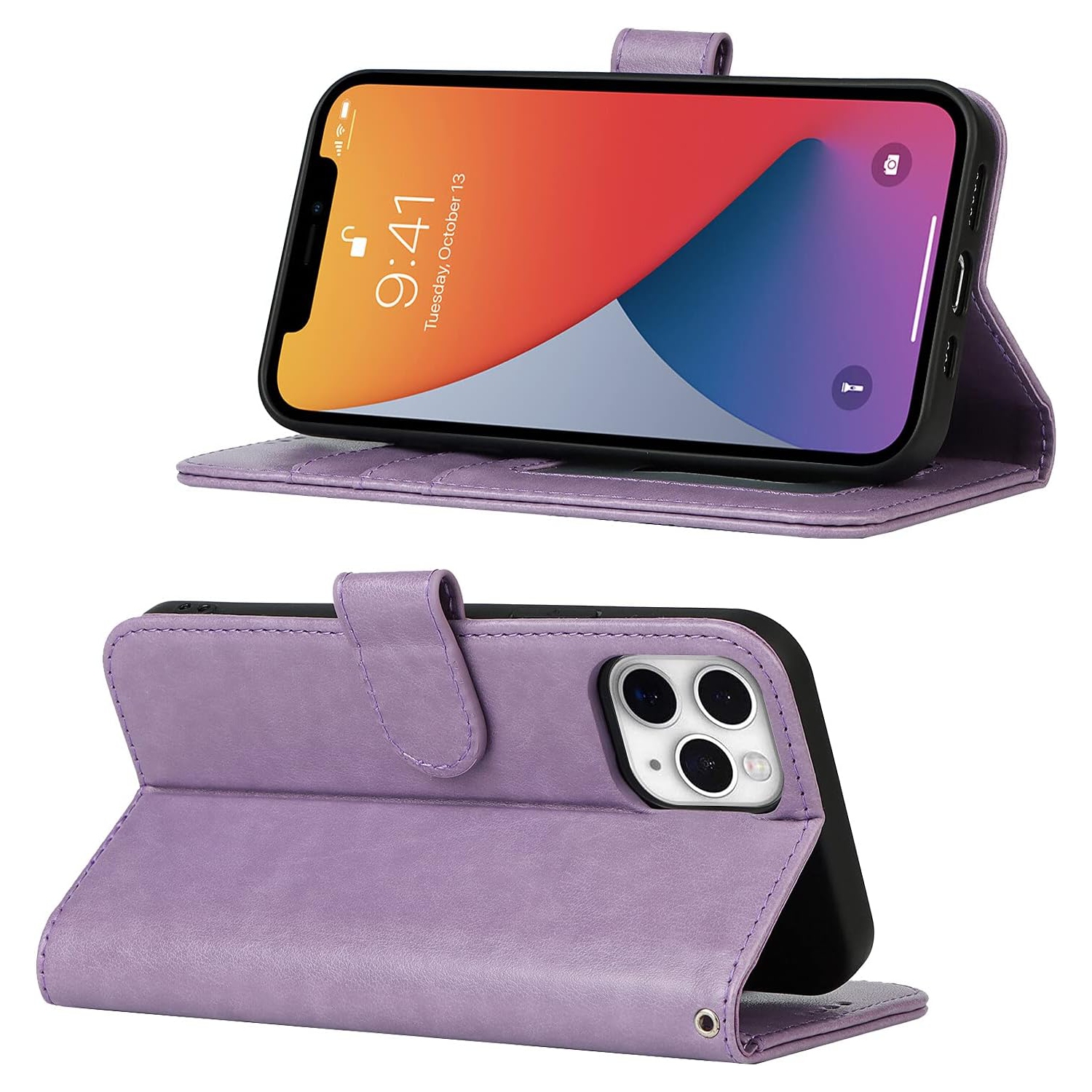 iPhone 11 Pro Max Wallet Case,Premium Leather Card Holder Card Slot Magnetic Closure Flip Kickstand Women
