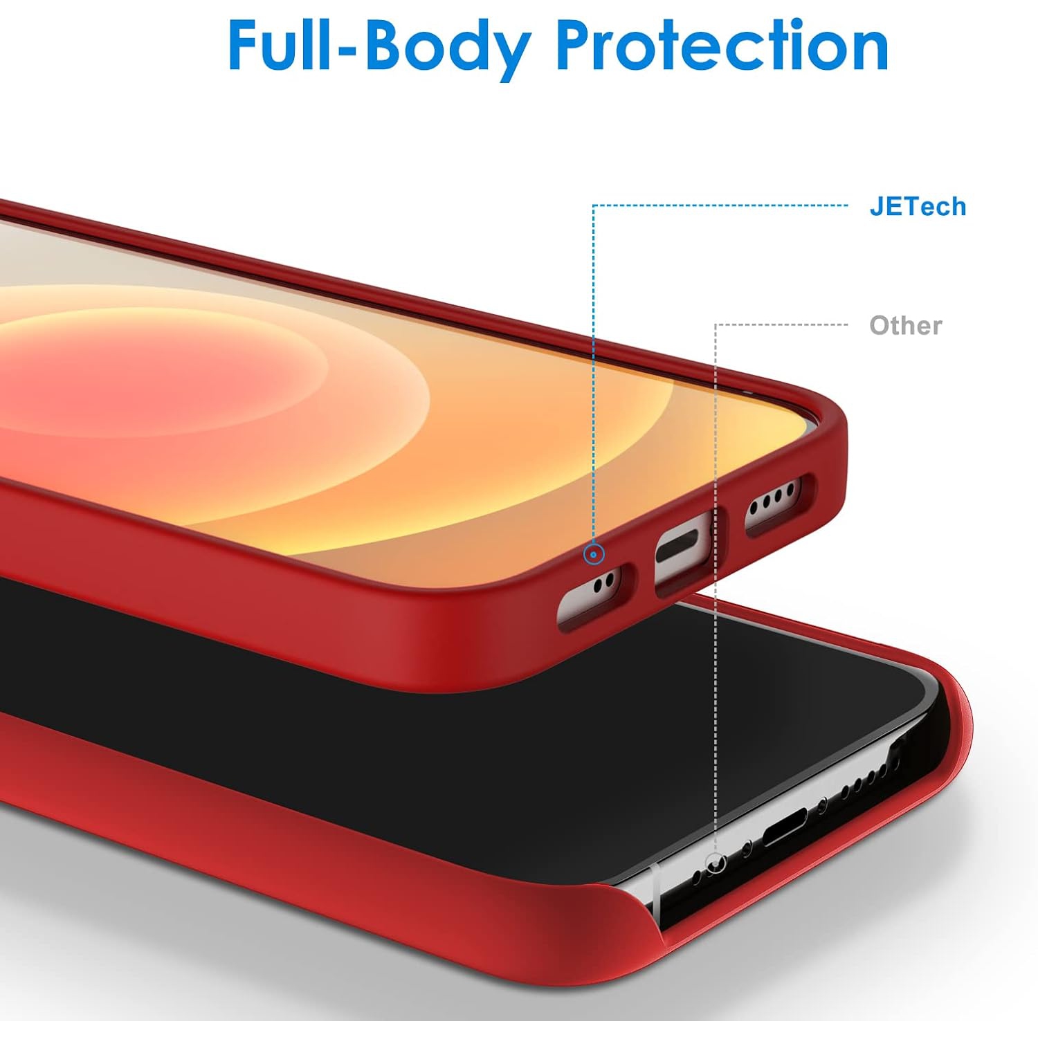 Silicone Case Compatible with iPhone 12 Mini 5.4-Inch, Silky-Soft Touch Full-Body Protective Case, Shockproof