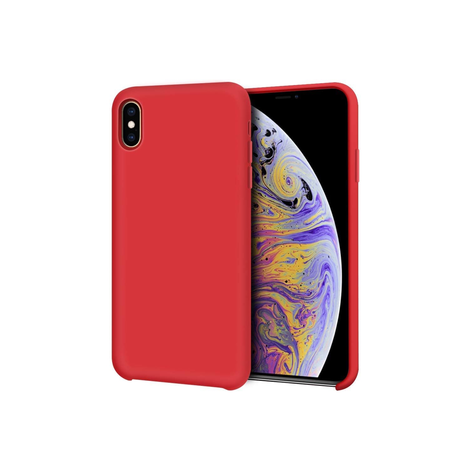 Slim Silicone Fit Designed for iPhone Xs Max Case, Protective Soft Flexible Silicone Rubber Phone Case Designed