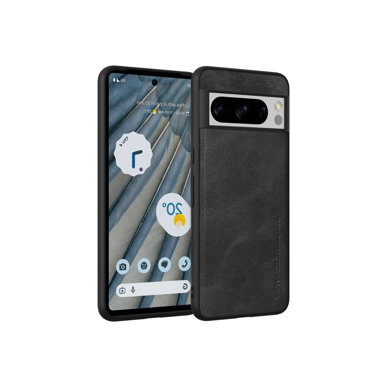 Google Pixel 8 Pro Case, Thin Slim Premium PU Leather Soft TPU Bumper Shockproof Protective Phone Cover