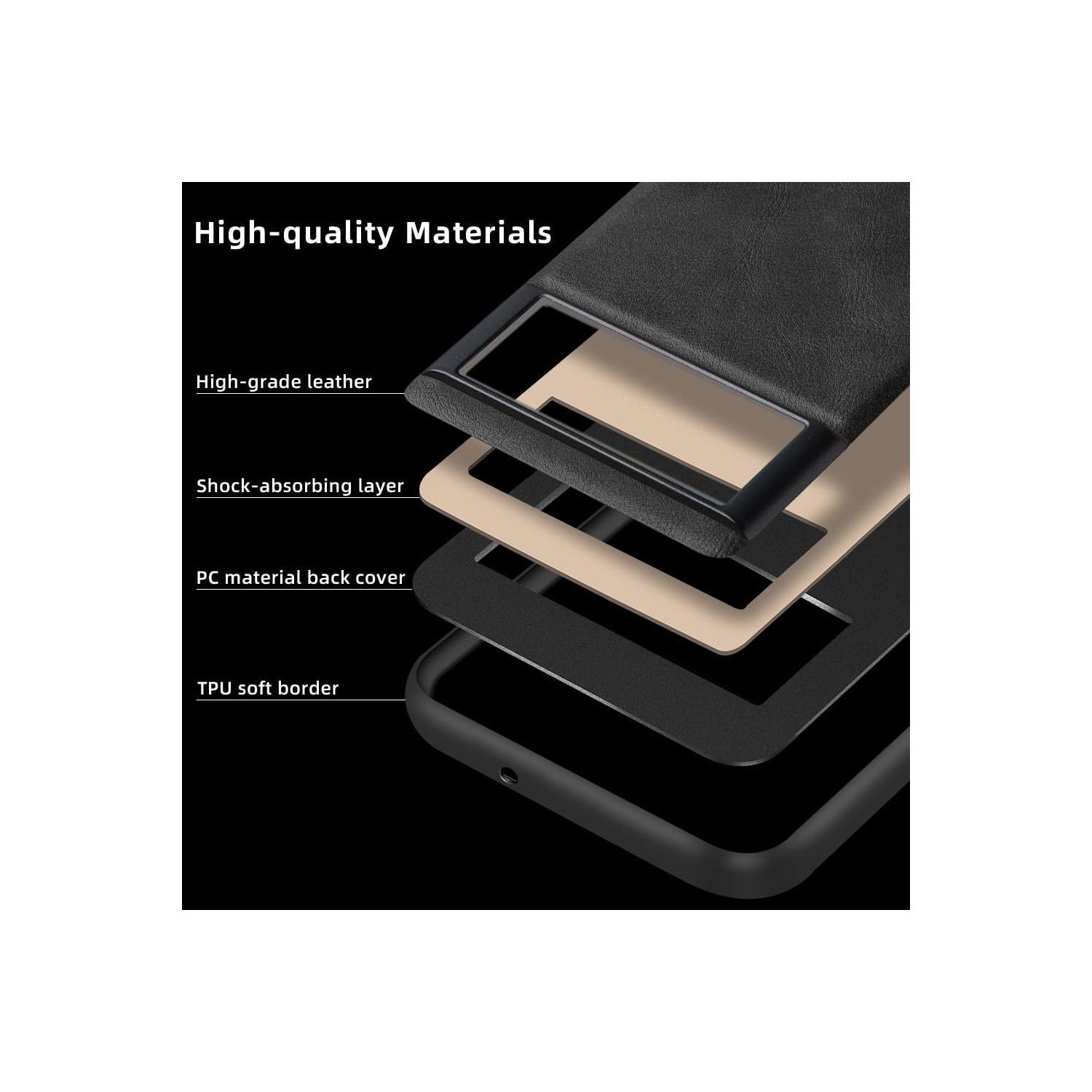 Google Pixel 8 Pro Case, Thin Slim Premium PU Leather Soft TPU Bumper Shockproof Protective Phone Cover