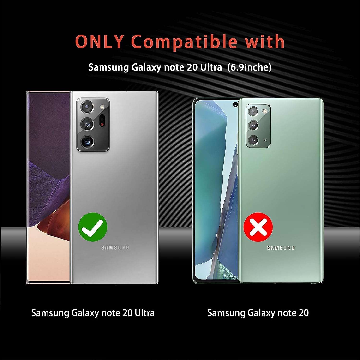 Pour l’étui Ultra pour Galaxy Note 20 avec protecteur d’écran HD, béquille en anneau rotatif à 360° [qualité militaire]