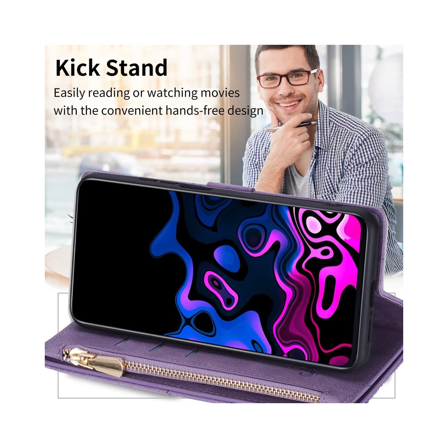 Pour étui pour Pixel 7 Pro de Google, 9 fentes pour cartes Étui portefeuille en cuir magnétique de qualité supérieure avec porte-monnaie à fermeture