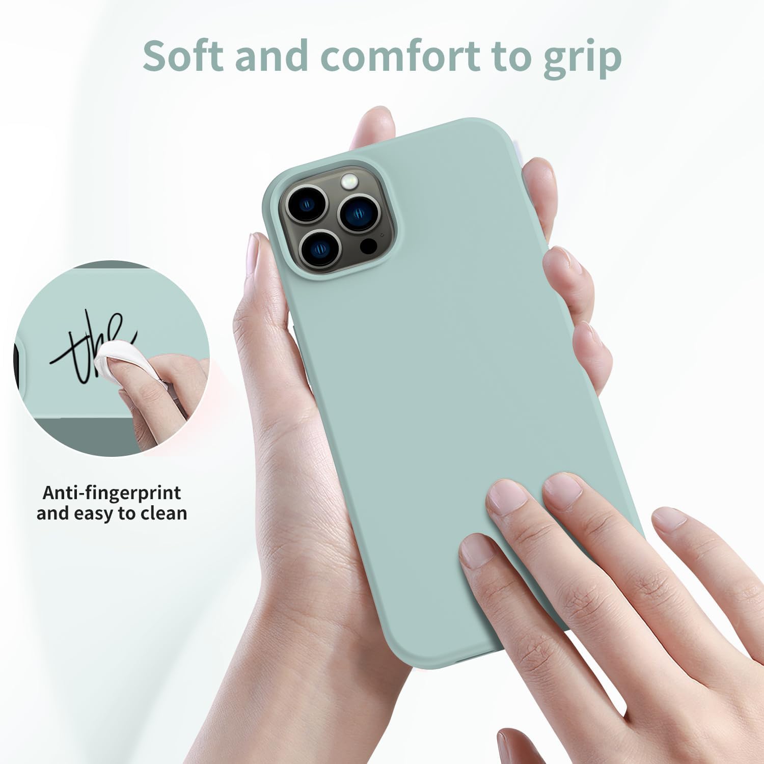 Compatible with iPhone 15 Pro Max Case with Screen Protector,Upgraded Liquid Silky Soft Silicone