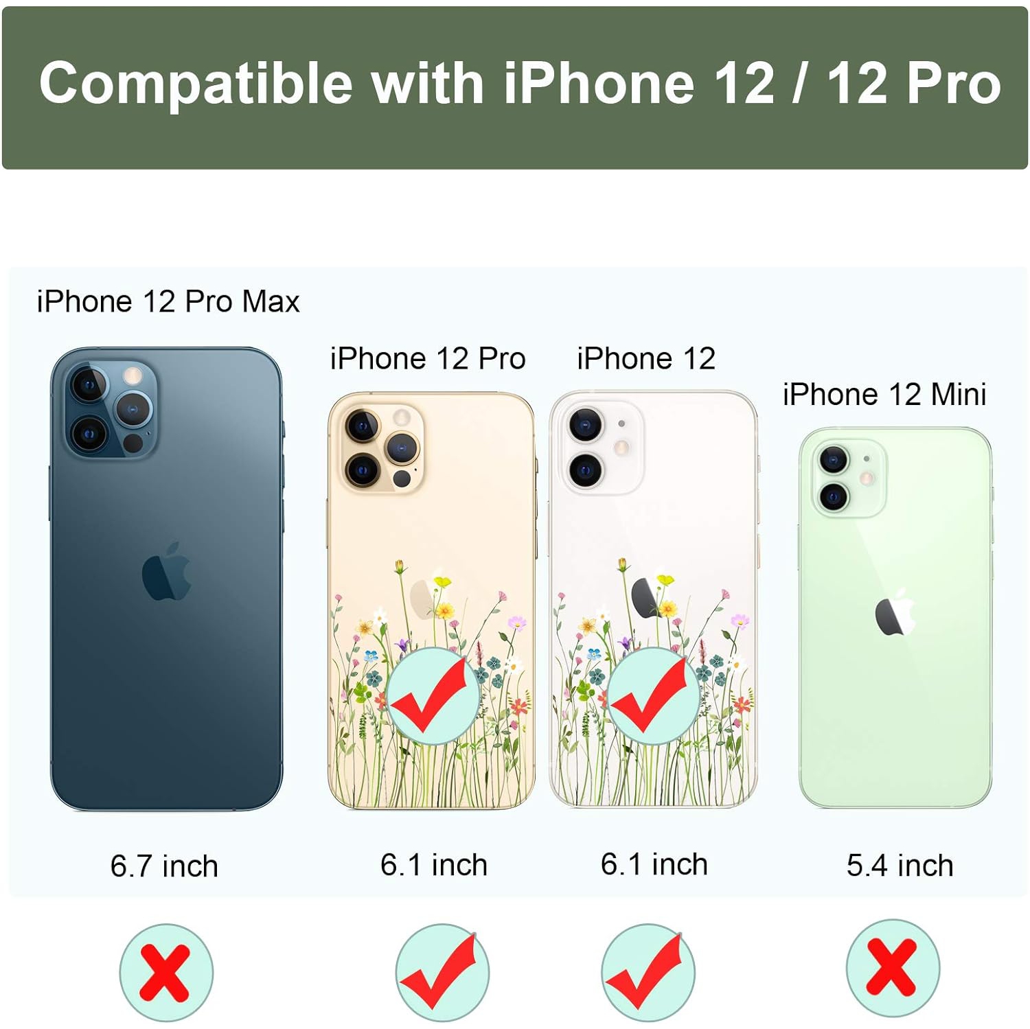 Case Comaptible with iPhone 12 iPhone 12 Pro Case Clear with Design Slim Protective Soft TPU Bumper Embossed