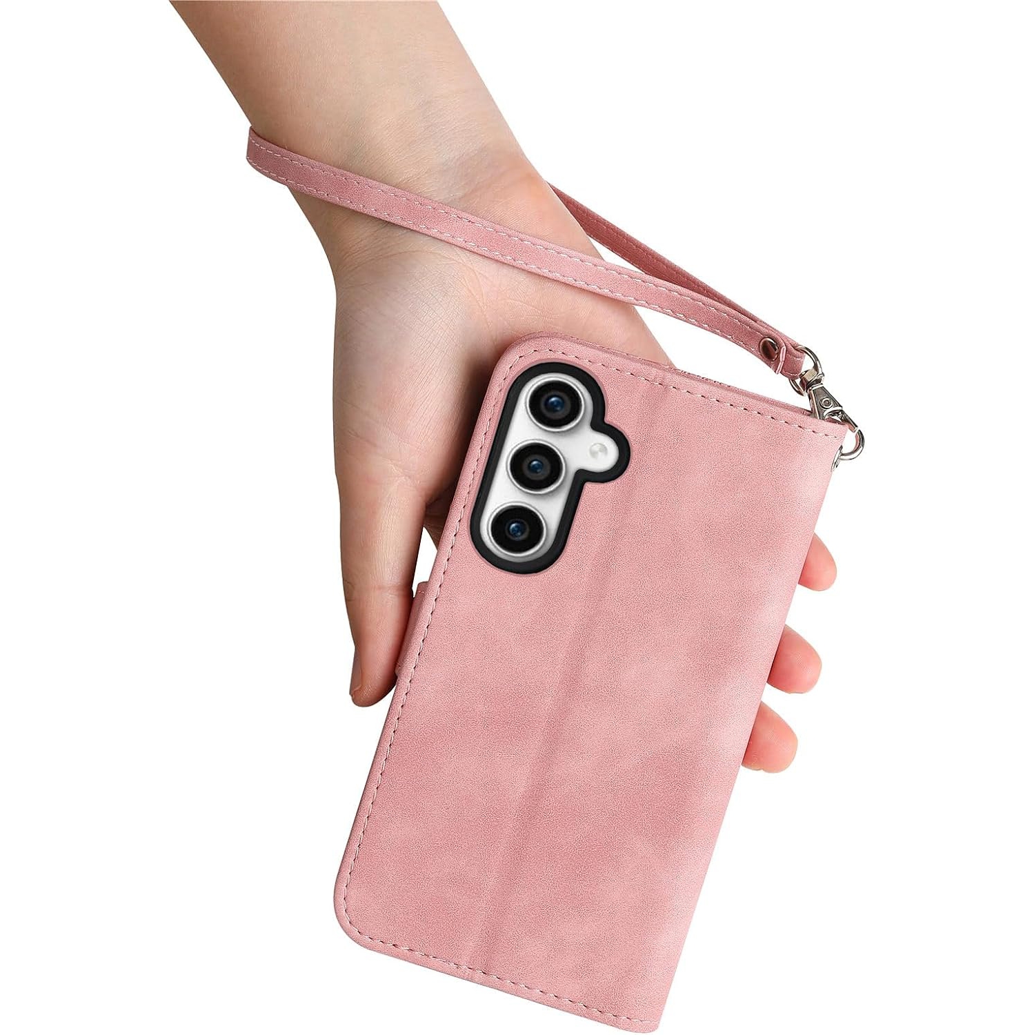 Samsung Galaxy S23 FE 5G 6.4 Inch Wallet Case Zipper Pocket with Card Holder Slot Magnetic Closure Lanyard