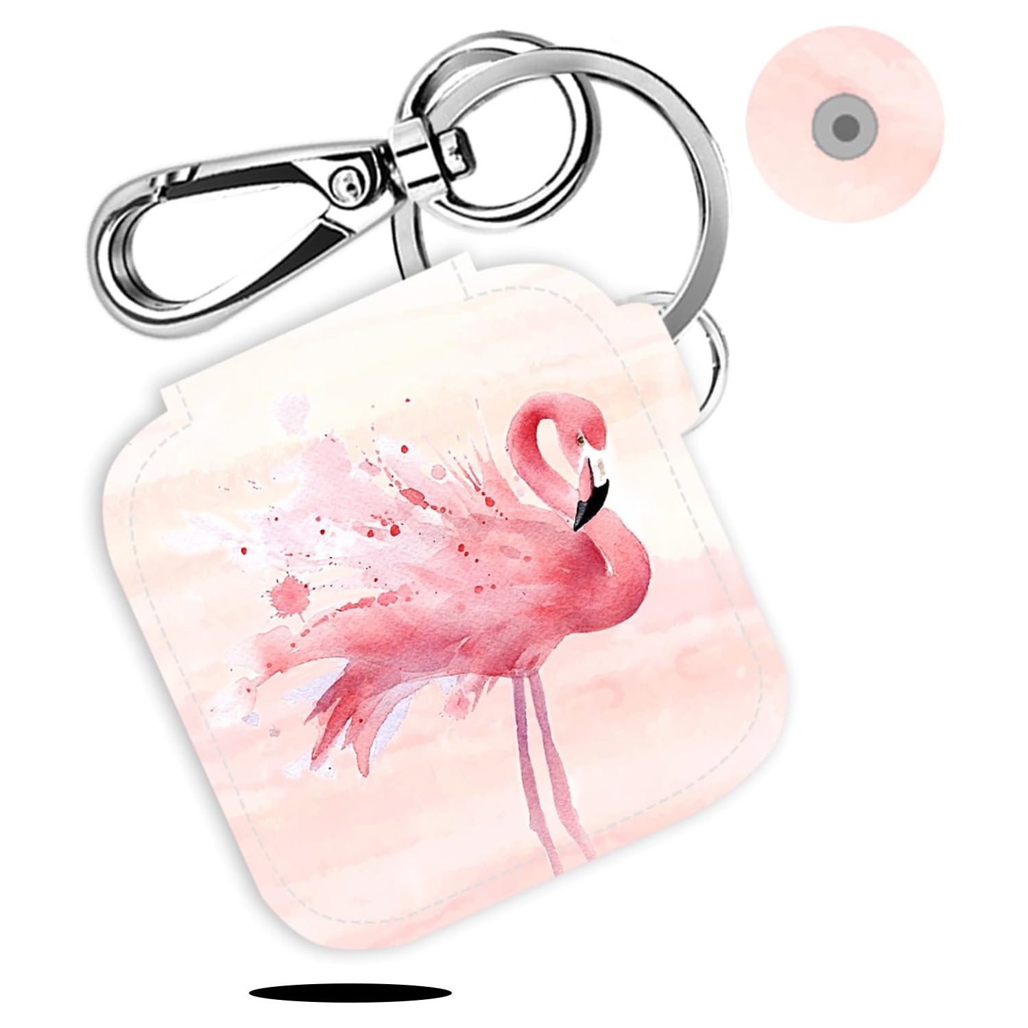 Case for Tile Slim Finder with Carabiner Keychain, Leather Skin Cover for Tile Slim Bluetooth Tracker, Anti-Lost