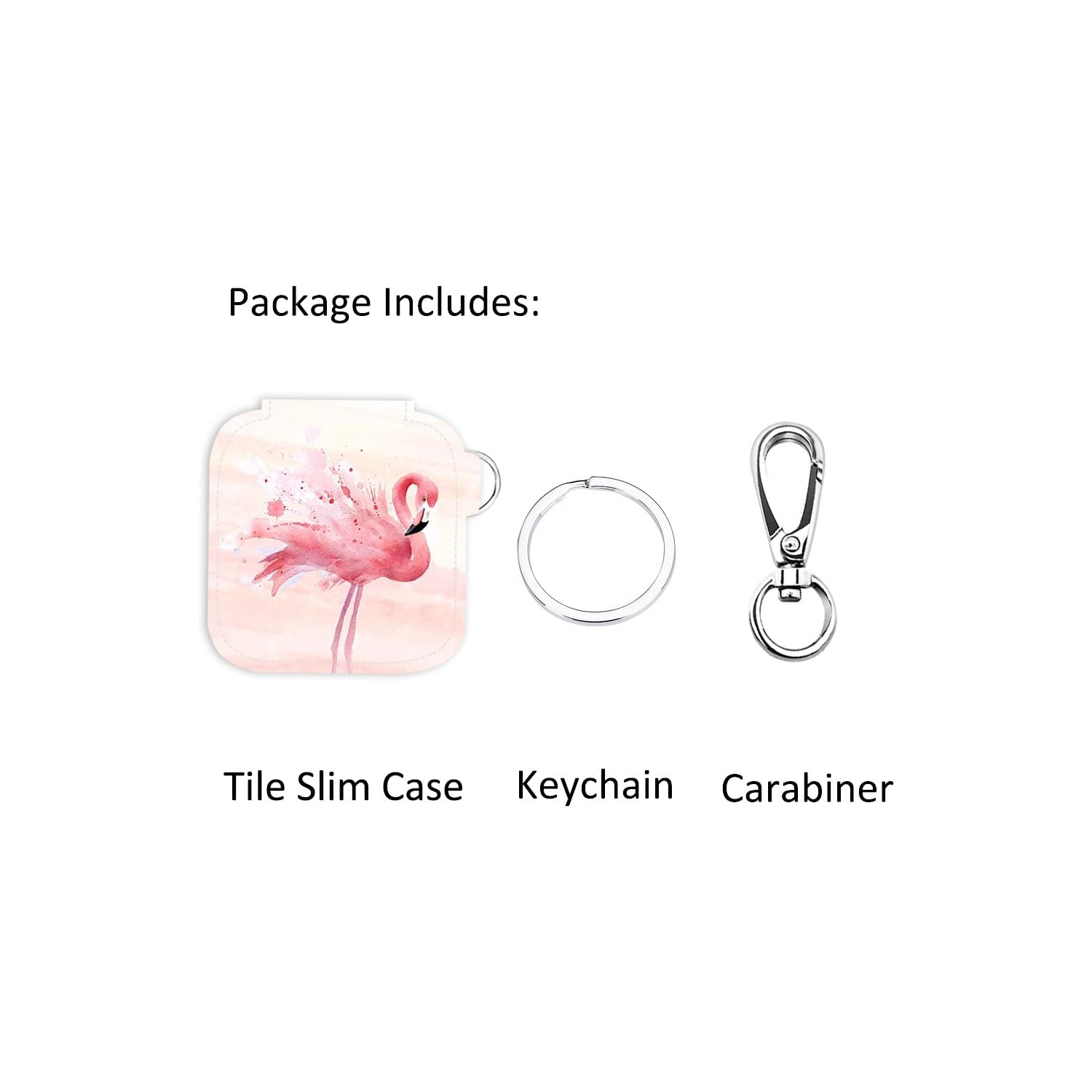 Case for Tile Slim Finder with Carabiner Keychain, Leather Skin Cover for Tile Slim Bluetooth Tracker, Anti-Lost