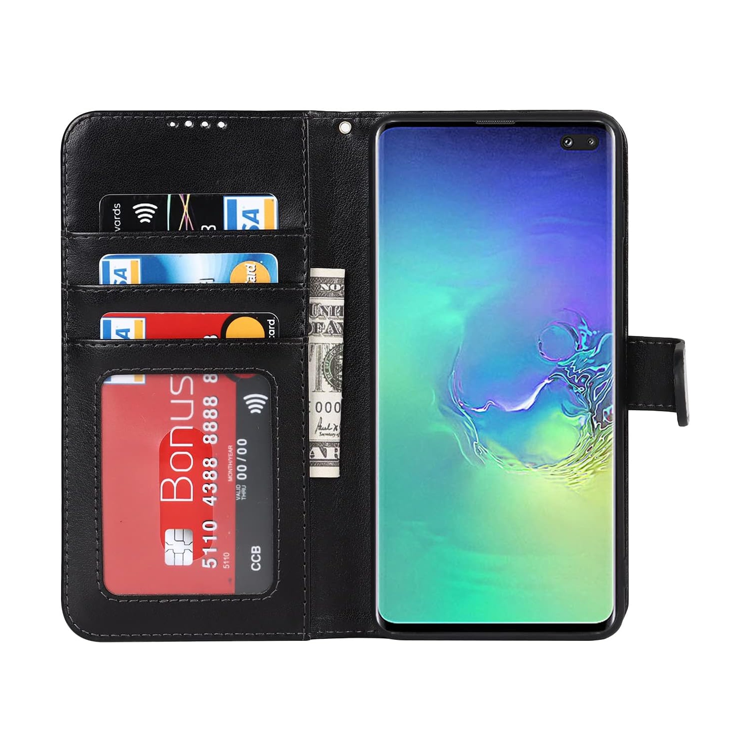 Samsung Galaxy S10 Plus Wallet Case,Premium Leather Card Holder Card Slot Magnetic Closure Flip Kickstand Women