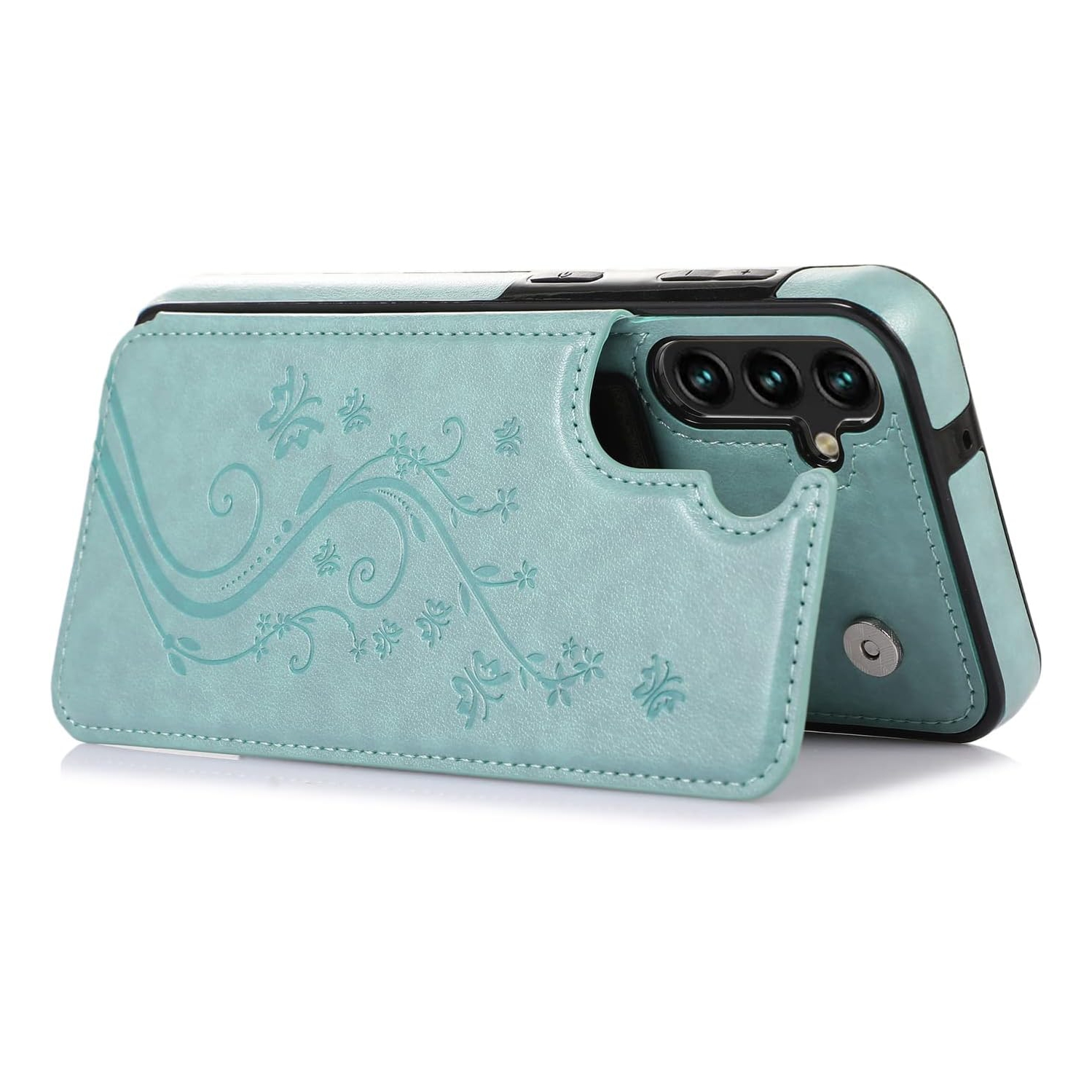 Phone Case for Samsung Galaxy A54 5G with Tempered Glass Screen Protector and Card Holder Wallet Cover Stand