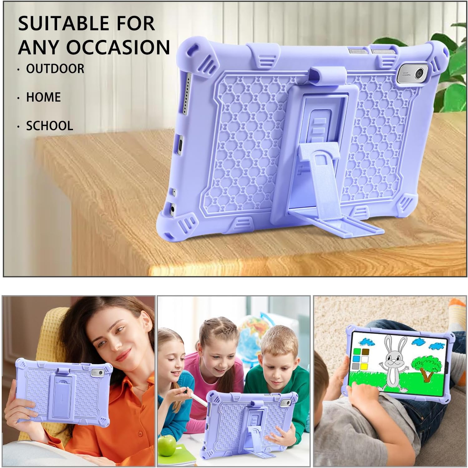 Étui pour tablette Tab M9 9,0 po 2023 de Lenovo, support ajustable pour enfants, silicone souple et résistant aux chocs