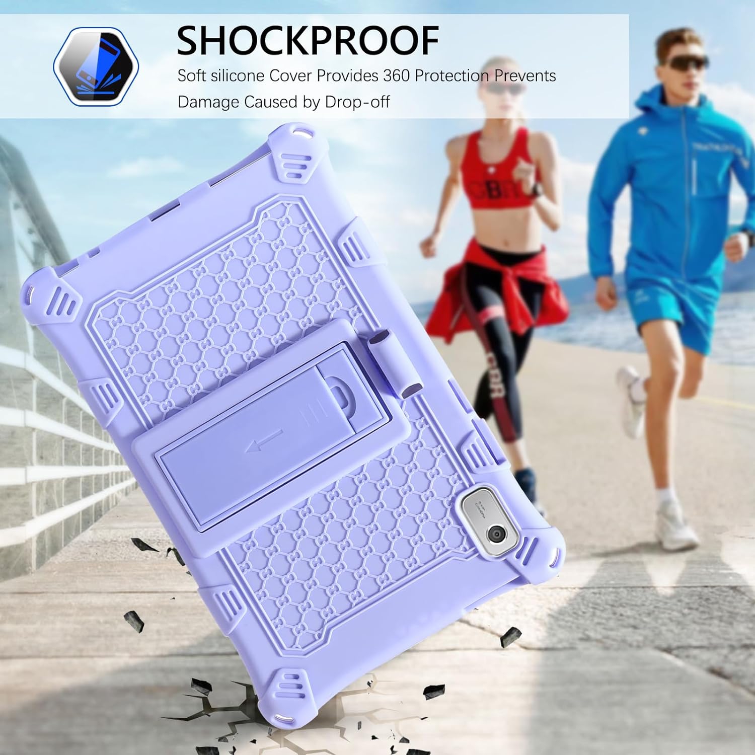 Étui pour tablette Tab M9 9,0 po 2023 de Lenovo, support ajustable pour enfants, silicone souple et résistant aux chocs