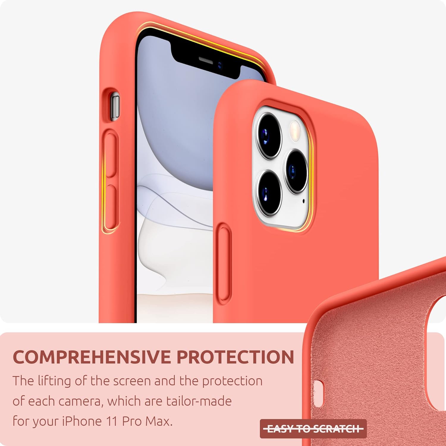 Silicone Case for iPhone 11 Pro Max Case, Liquid Silicone Protective Phone Case Cover (Full Body, Soft Case