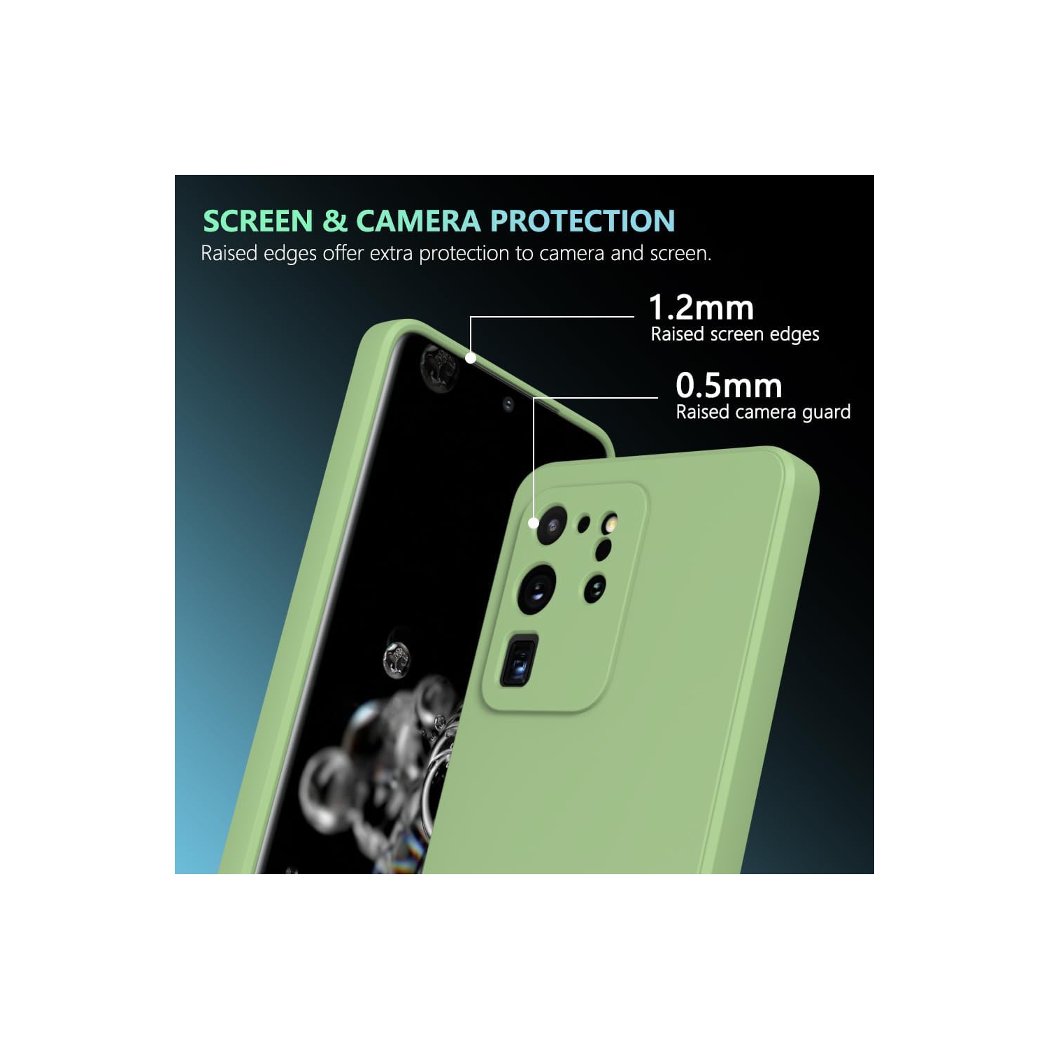 Pour Samsung Galaxy S20 Ultra étui vert, résistant aux égratignures avec Soft Touch, étui mince pour téléphone mince pour Samsung