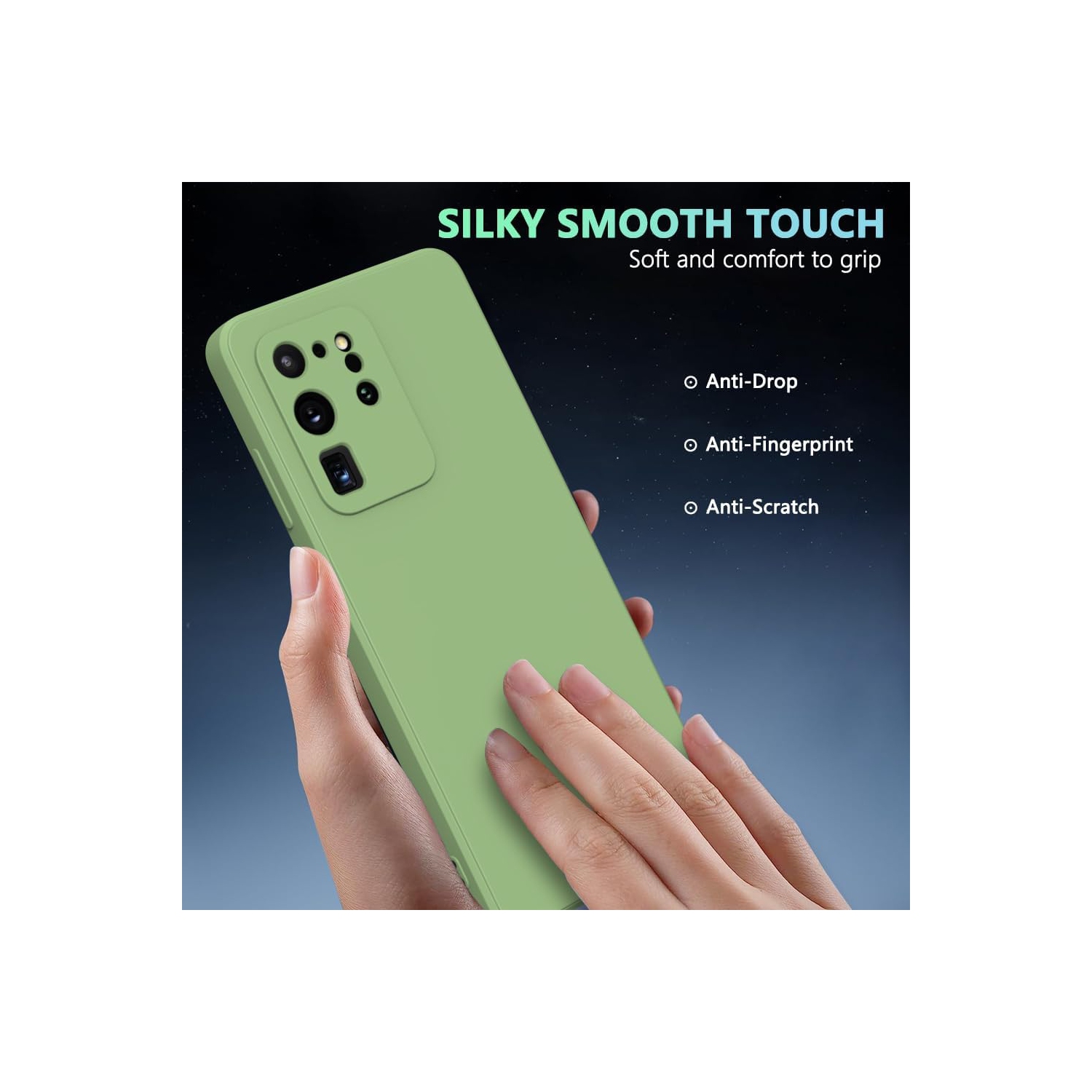 Pour Samsung Galaxy S20 Ultra étui vert, résistant aux égratignures avec Soft Touch, étui mince pour téléphone mince pour Samsung