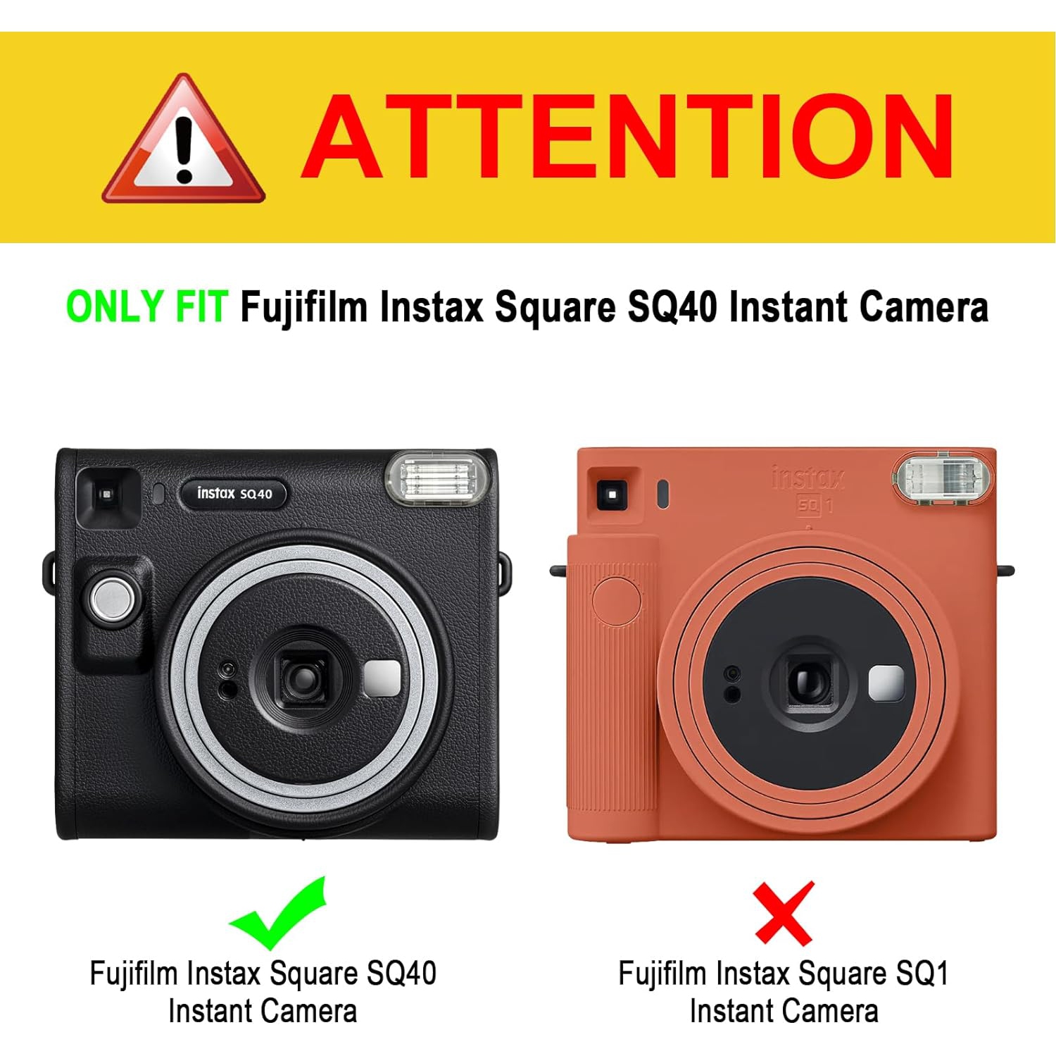 Protective Case for Fujifilm Instax Square SQ40 Instant Camera - Crystal Hard PVC Cover with Adjustable