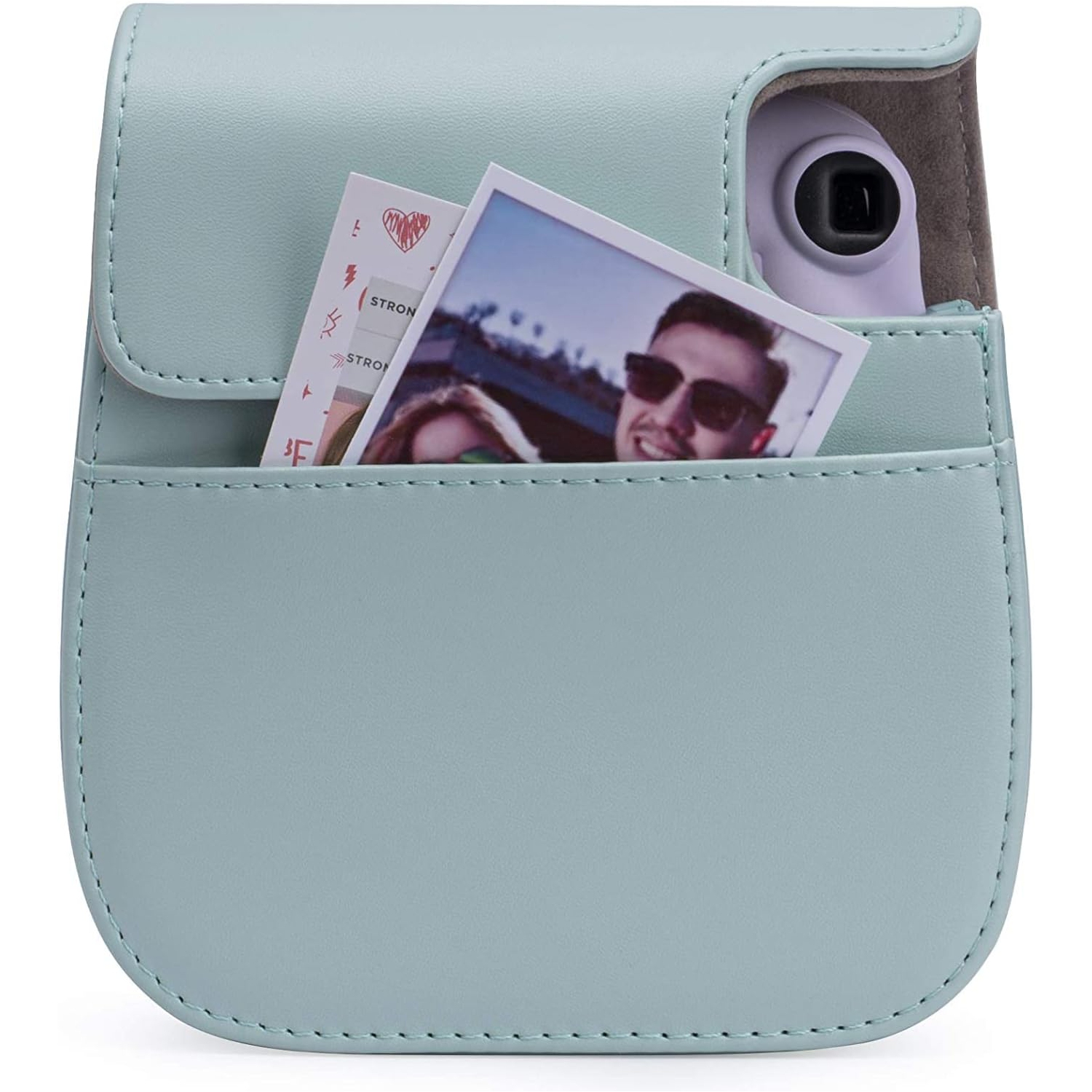 PU Leather Camera Case Compatible with Fujifilm Instax Mini 11 12 Instant Camera with Adjustable Strap