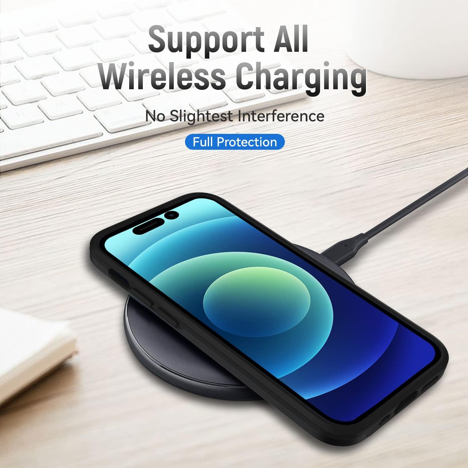 Pour étui de téléphone iPhone 15 Pro d'Apple et protecteur d'écran iPhone 15 Pro, protection double couche en caoutchouc de qualité militaire contre