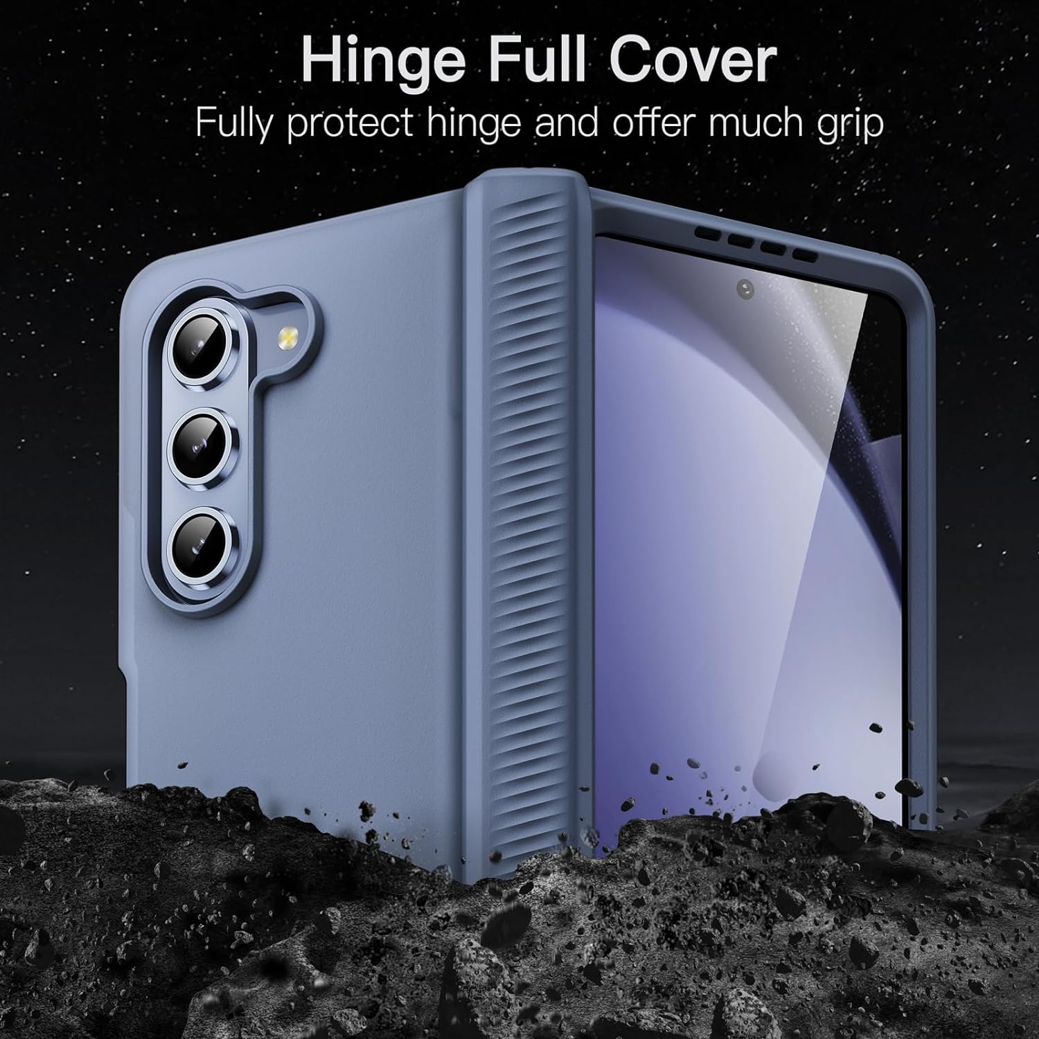Case for Samsung Galaxy Z Fold 5 2023 with Hinge Protection, Heavy Duty Rugged Protective Hard PC Phone Cover,