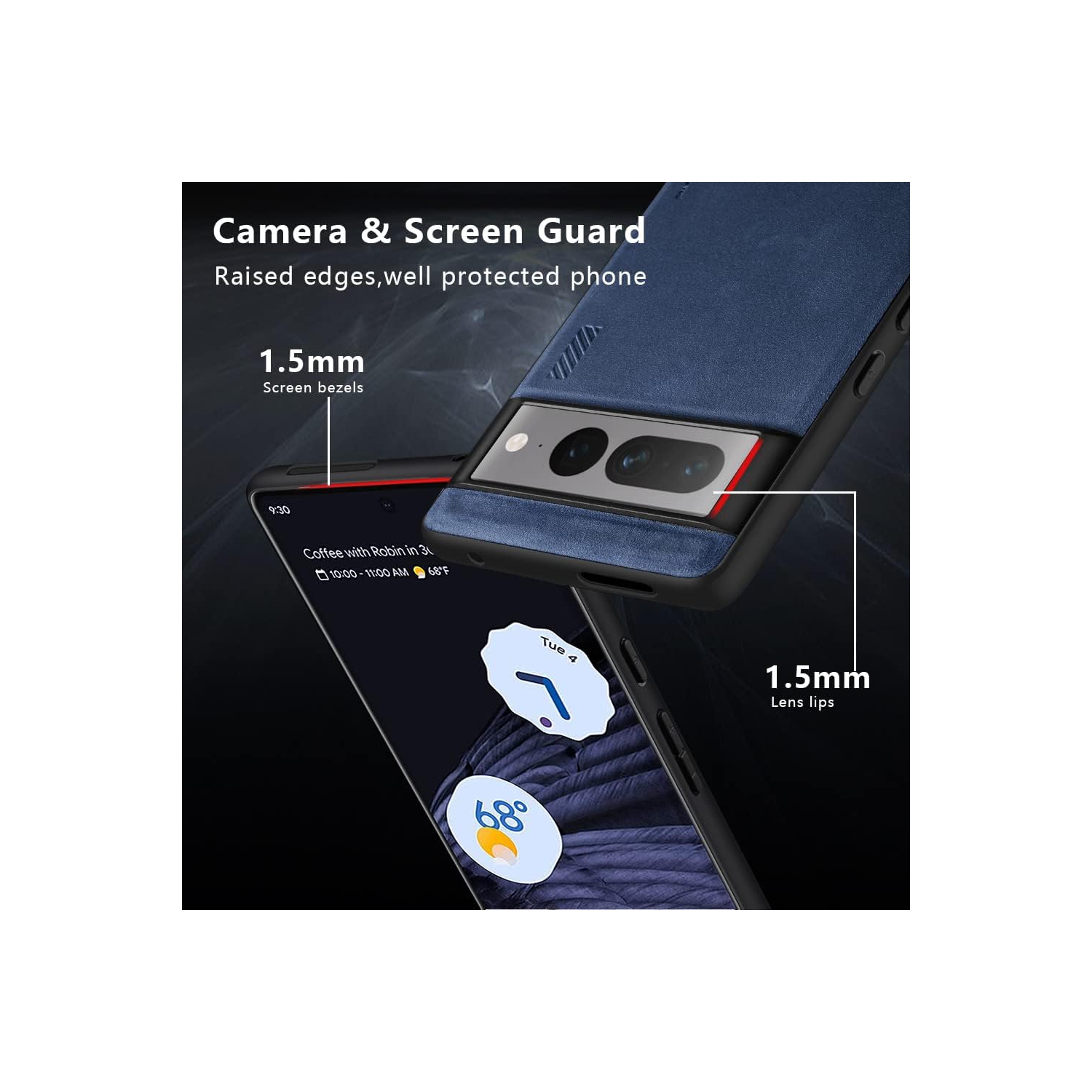 Google Pixel 7 Pro Case Drop Protective Thin Dual Layer Shockproof Bumper Cases Full Body Rugged Hard PC Back