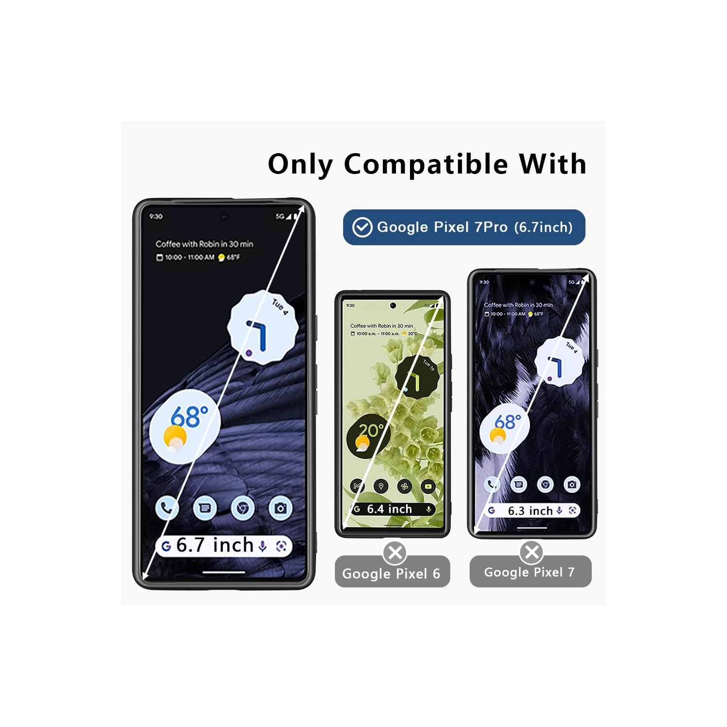 Google Pixel 7 Pro Case Drop Protective Thin Dual Layer Shockproof Bumper Cases Full Body Rugged Hard PC Back