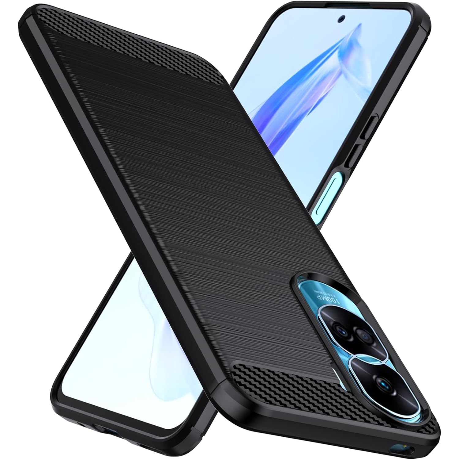 Compatible with Honor 90 Lite Case,Flexible TPU [Brushed Texture] [Anti-Slip] Shockproof Military Protection