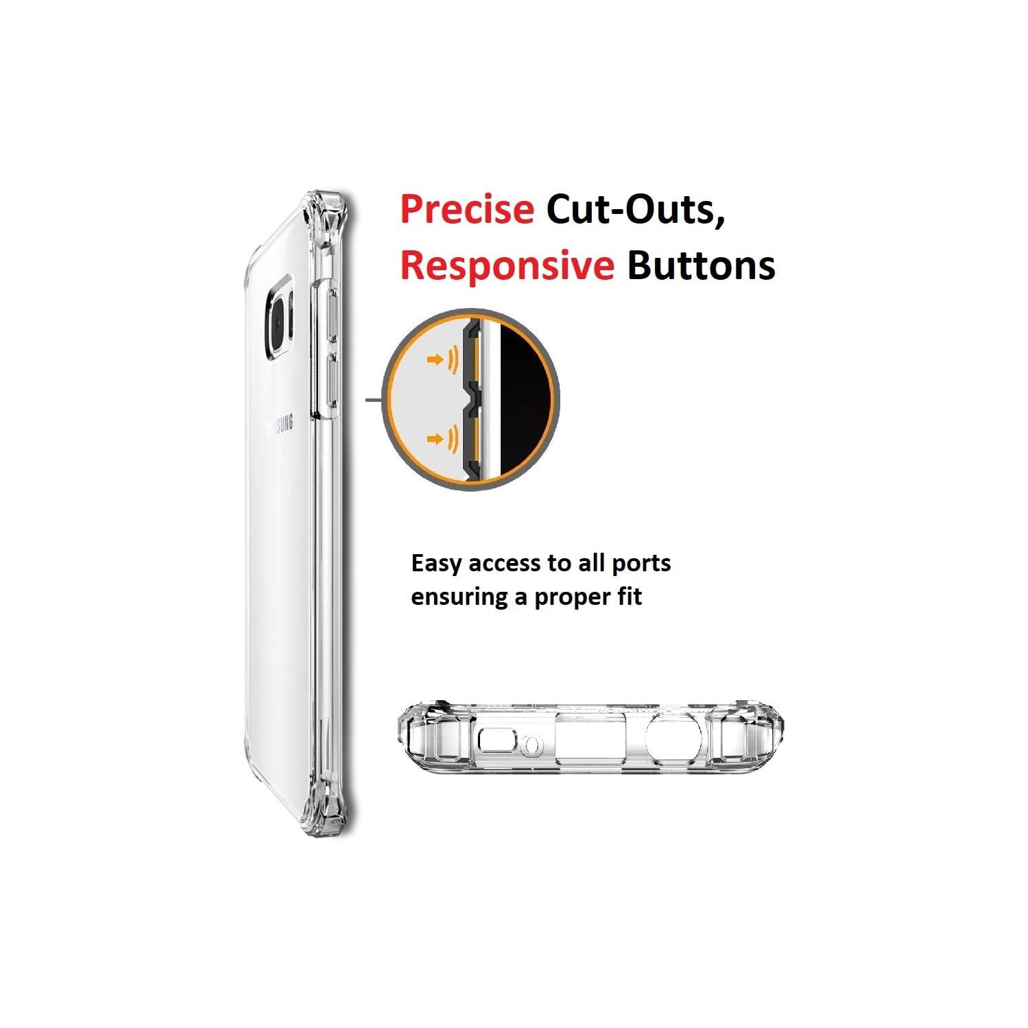 [Clear Bumper] Étui pour Samsung Galaxy S7 Edge, antichoc [renforcées] TPU Crystal léger