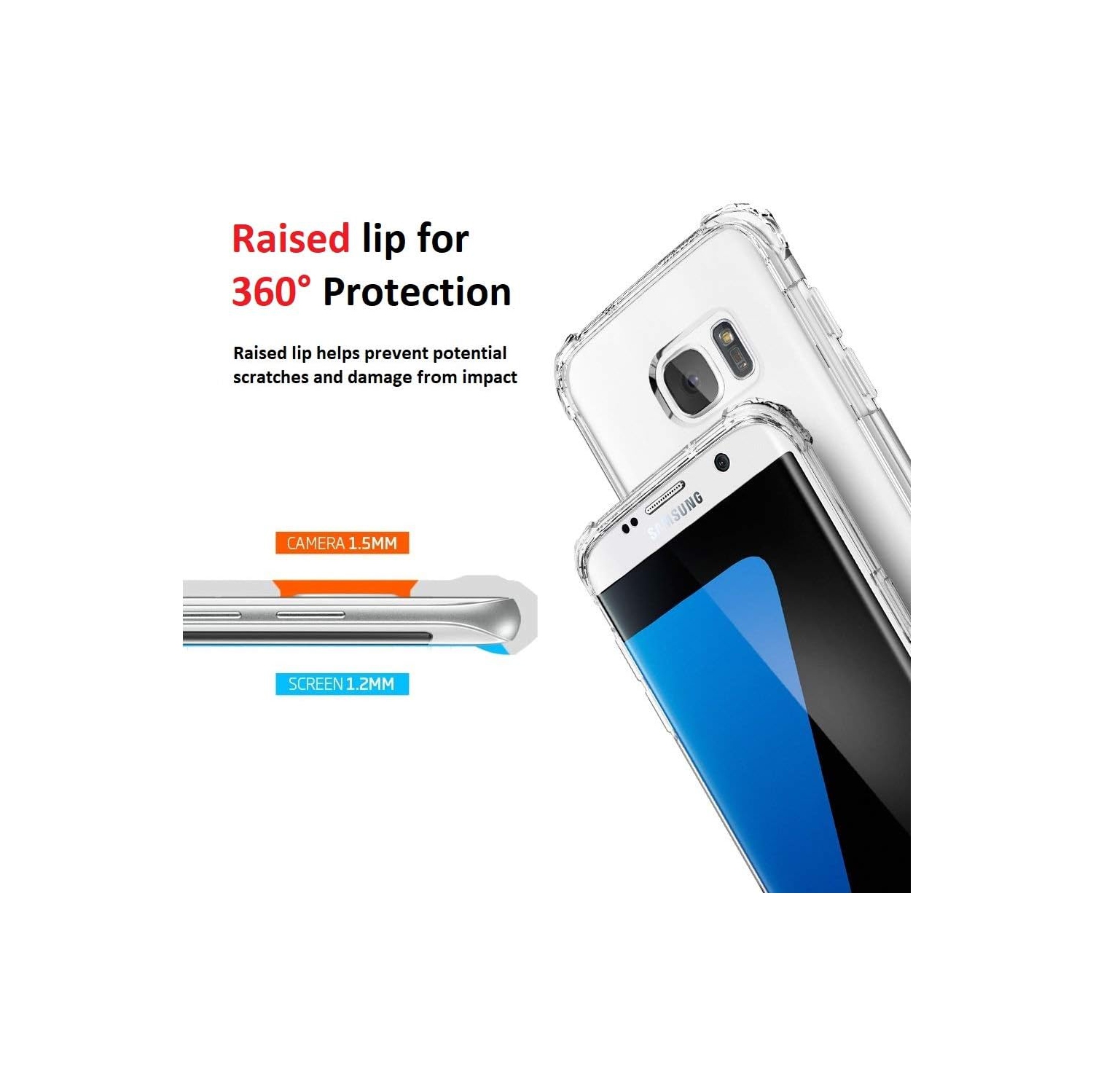 [Clear Bumper] Étui pour Samsung Galaxy S7 Edge, antichoc [renforcées] TPU Crystal léger