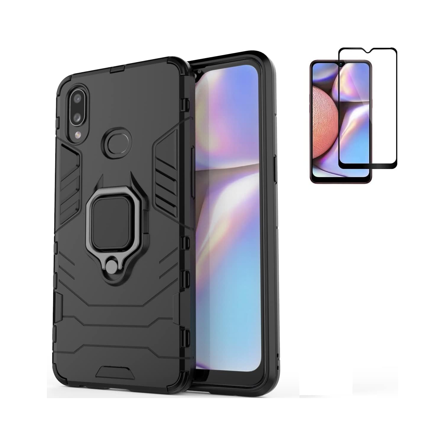 Pour un étui pour Galaxy A10S de Samsung, étui protecteur hybride robuste antichoc à double couche arrière Defender