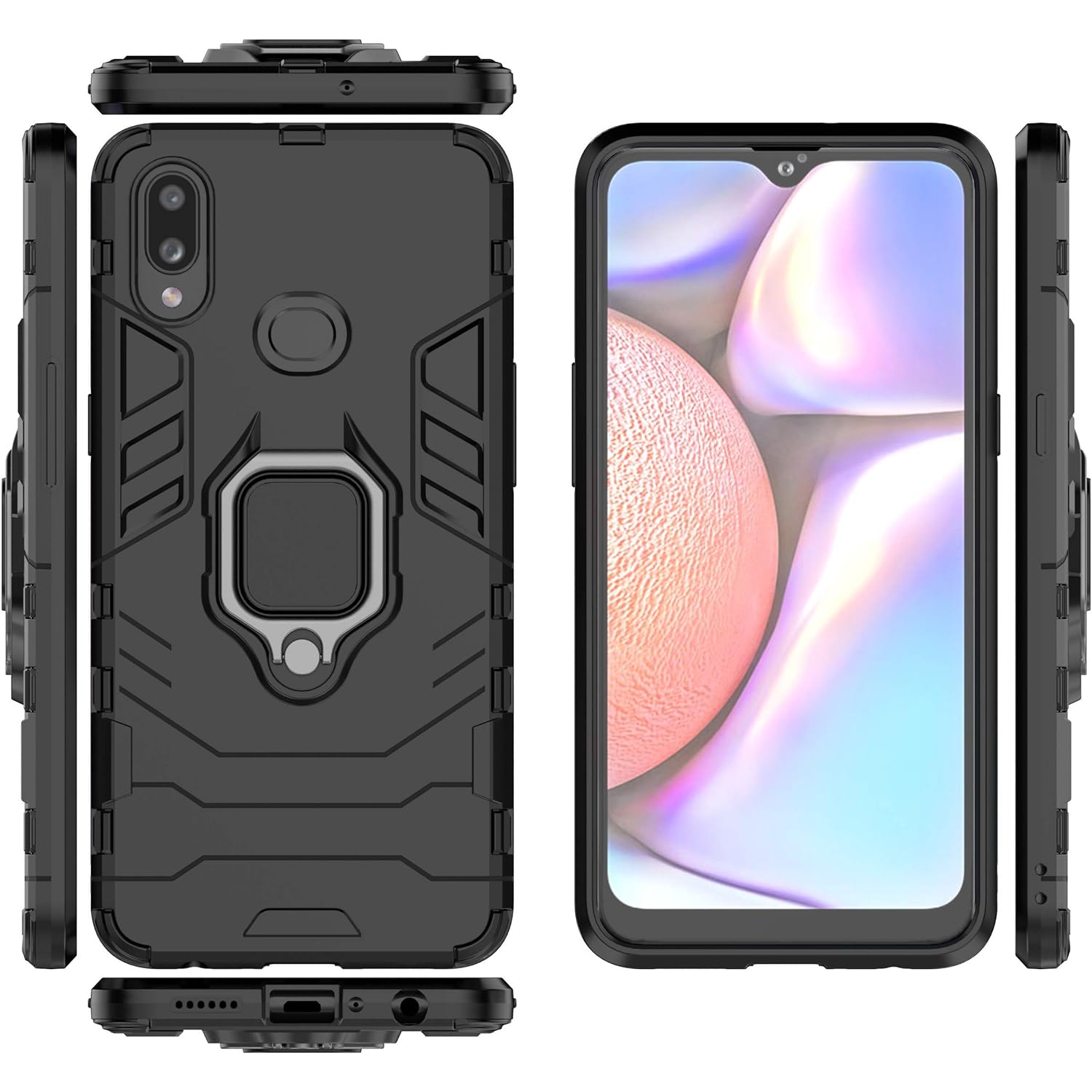 Pour un étui pour Galaxy A10S de Samsung, étui protecteur hybride robuste antichoc à double couche arrière Defender
