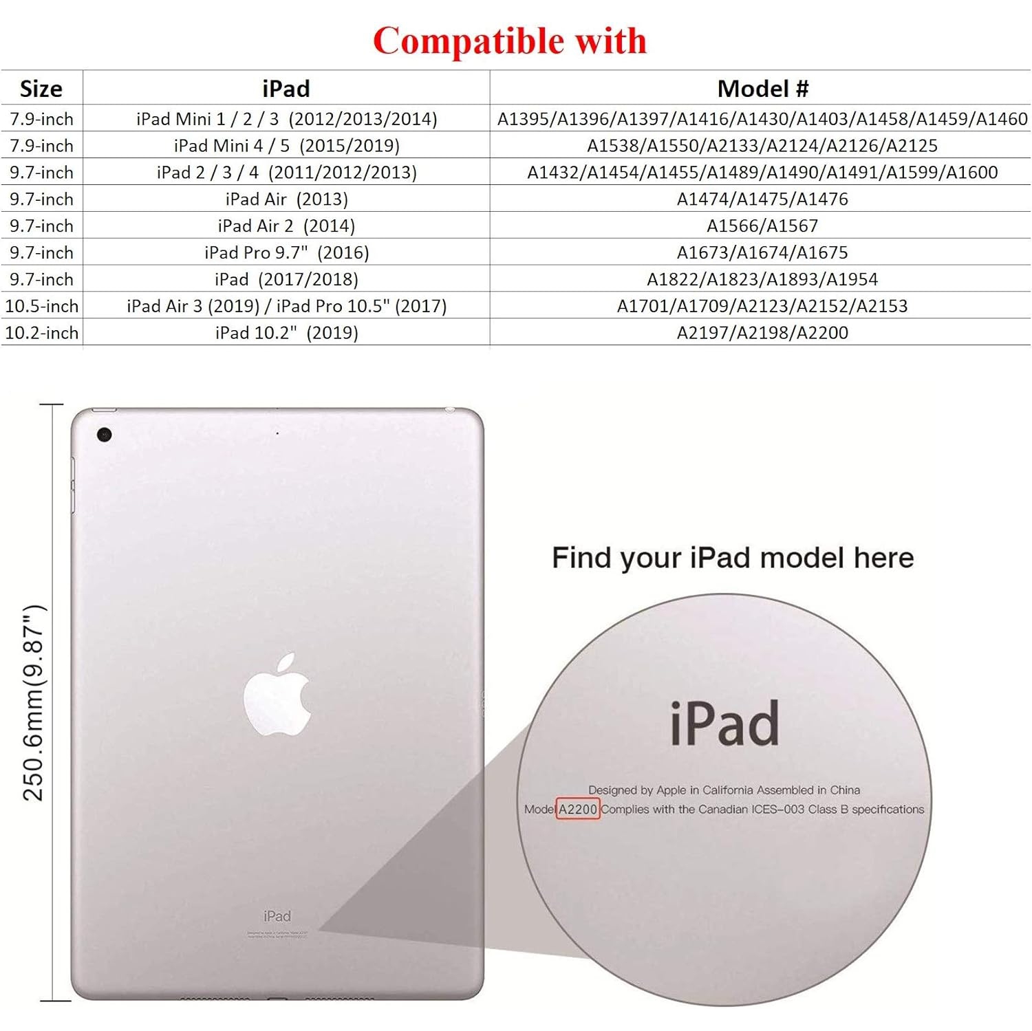 [Trifold] Case for iPad Air 3 / Pro 10.5 inch (2017), Magnetic Smart Stand [Auto Sleep/Wake] Slim Soft