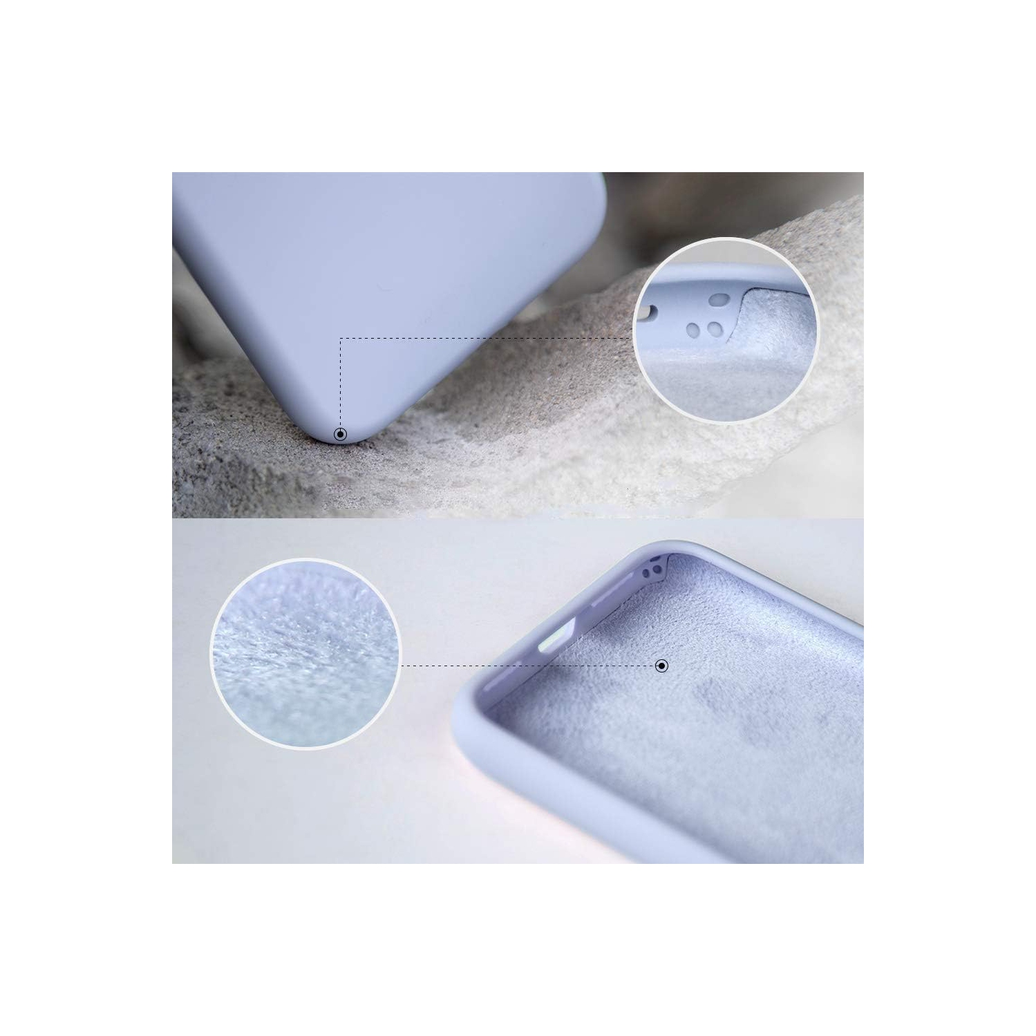 [Silicone liquide] Étui pour iPhone X/XS, gel doux [doublure en microfibre] Étui mince antichoc (Clove