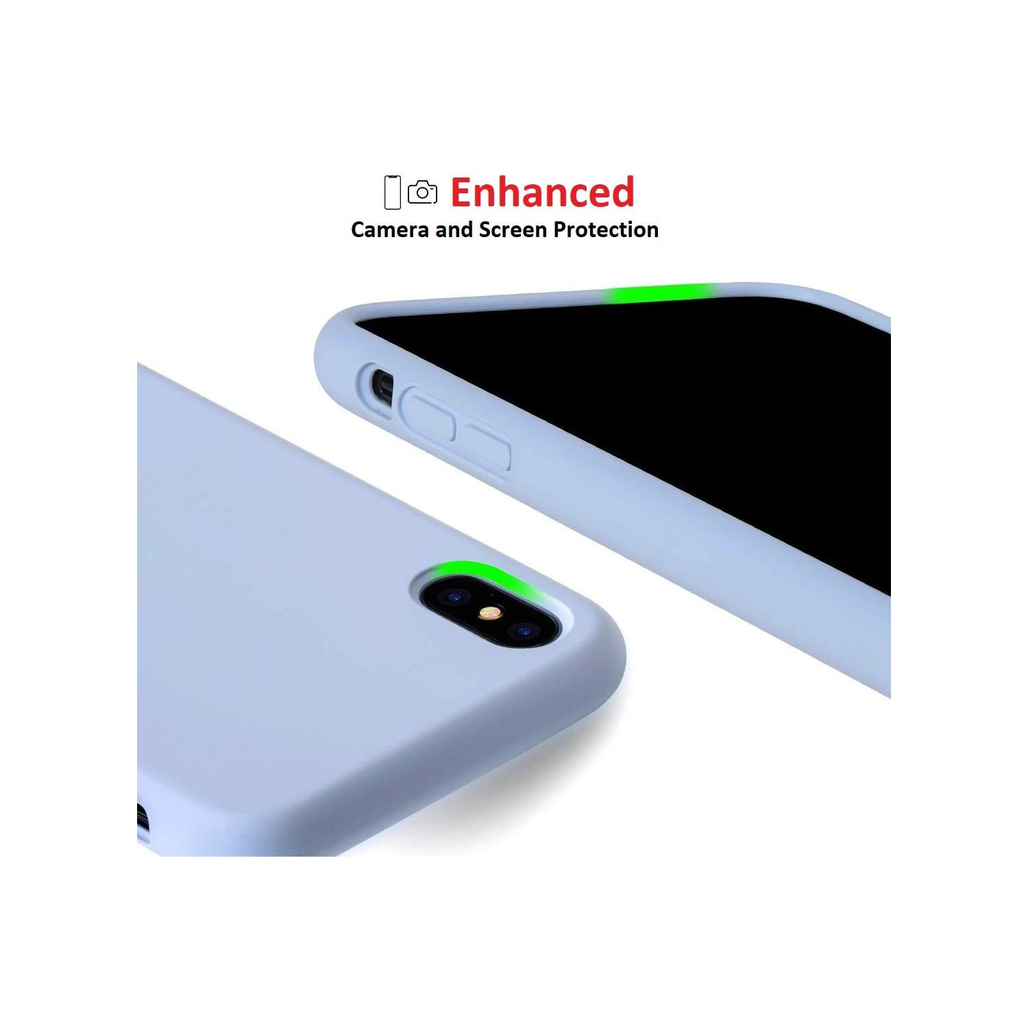 [Silicone liquide] Étui pour iPhone X/XS, gel doux [doublure en microfibre] Étui mince antichoc (Clove