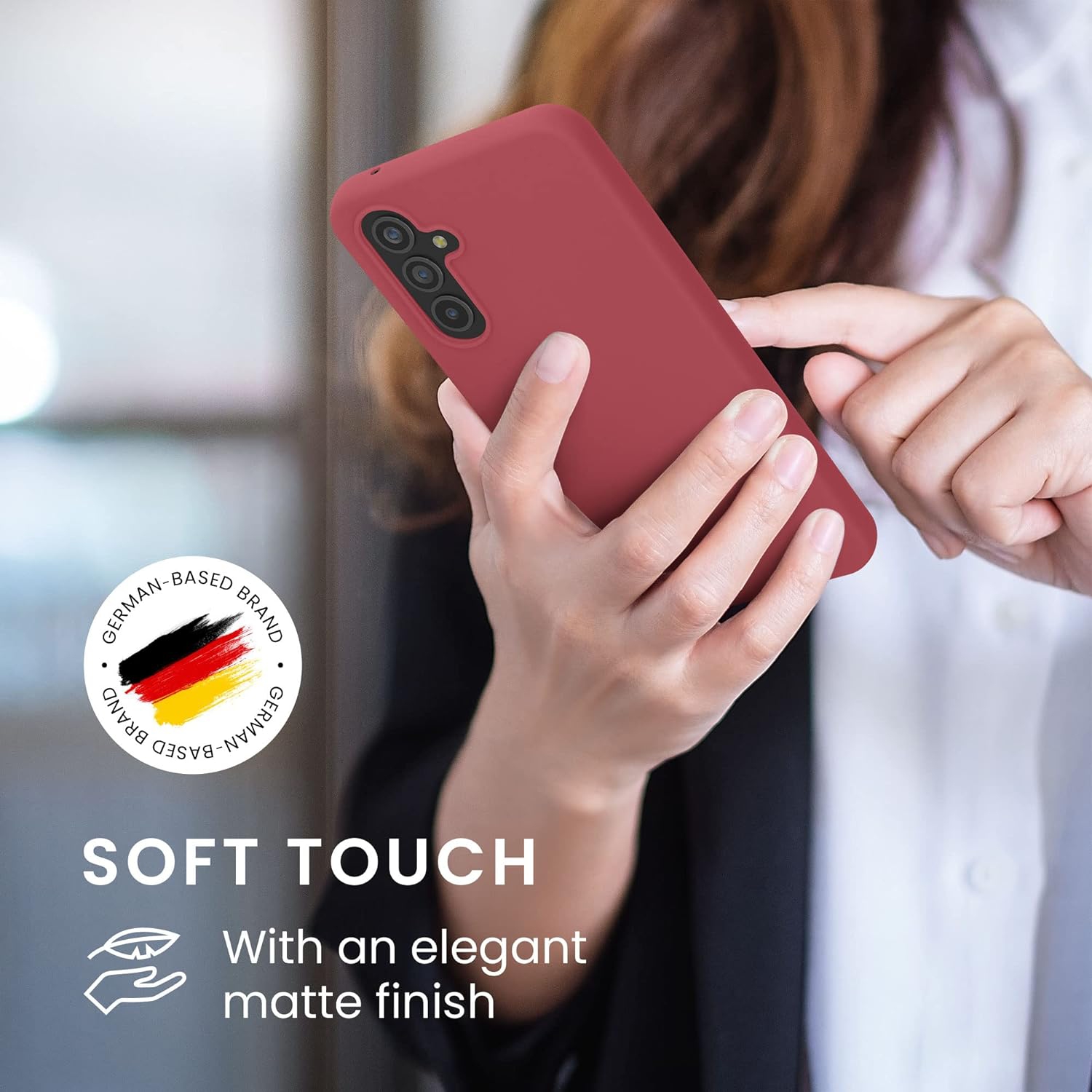 Case Compatible with Samsung Galaxy A54 5G Case - Soft Slim Protective TPU Silicone Cover - Dark Rose