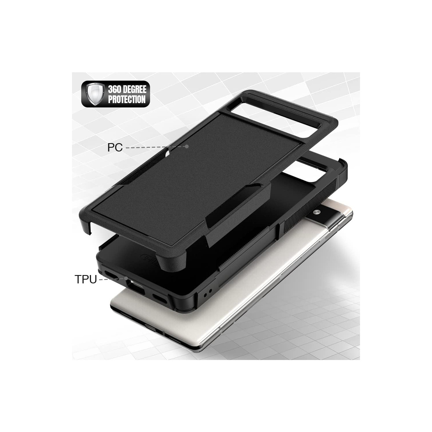 Pour un étui pour Pixel 6a de Google, étui antichoc en silicone de qualité militaire contre les chutes avec écran pour Pixel 6a