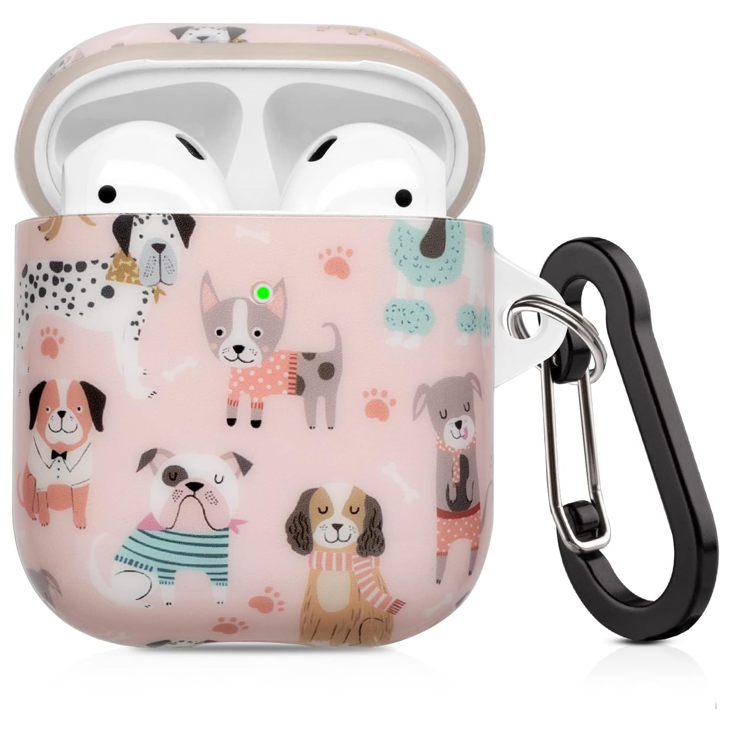 AirPod Case 2nd Generation,AirPod Case 1st Generation Cute for Women Dogs Pink Background