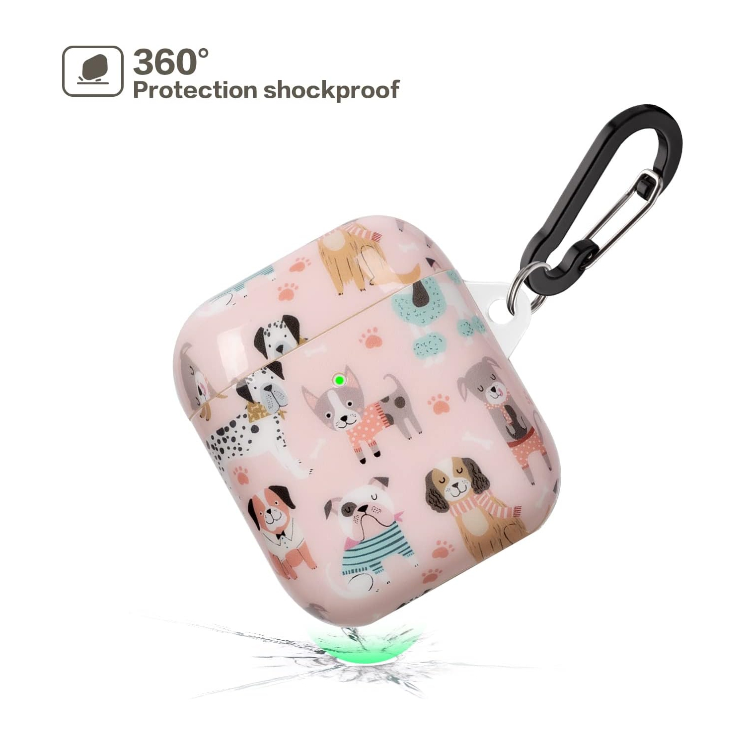 AirPod Case 2nd Generation,AirPod Case 1st Generation Cute for Women Dogs Pink Background