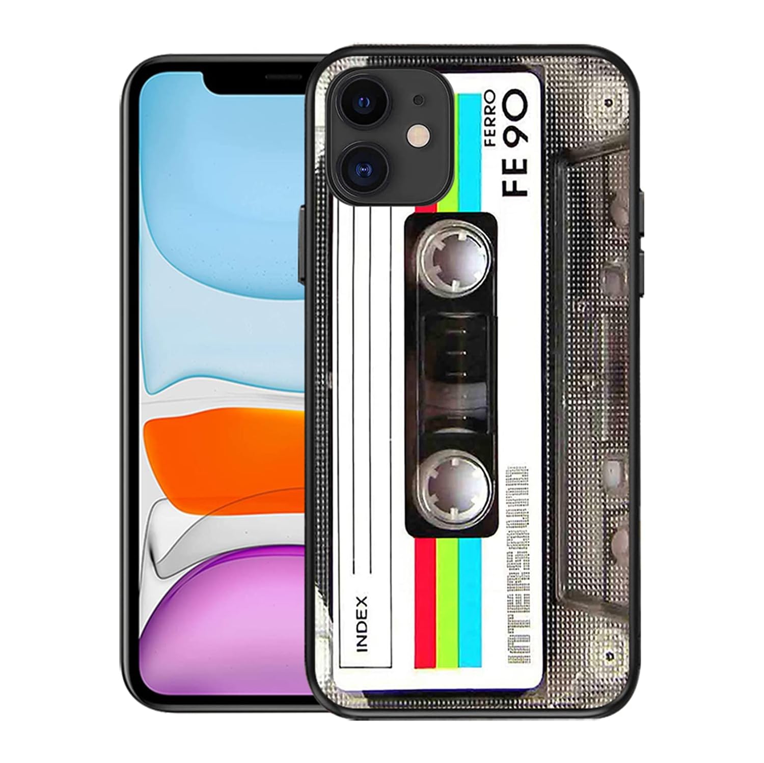 iPhone 13 Mini Case,Cassette Tape Shockproof Music Cool Phone Case Bumper Heavy Duty Matte Finish Protective Cover, A