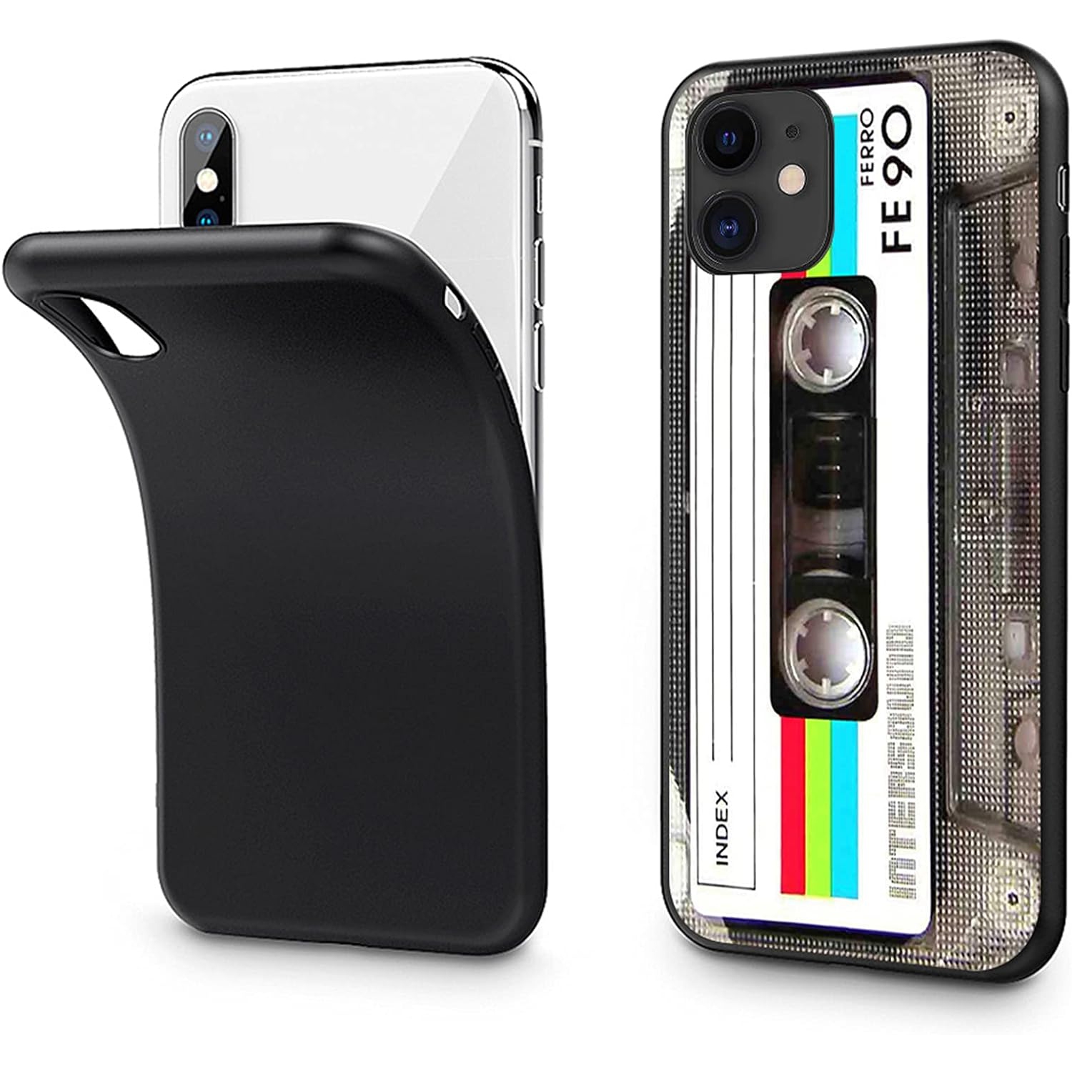 iPhone 13 Mini Case,Cassette Tape Shockproof Music Cool Phone Case Bumper Heavy Duty Matte Finish Protective Cover, A