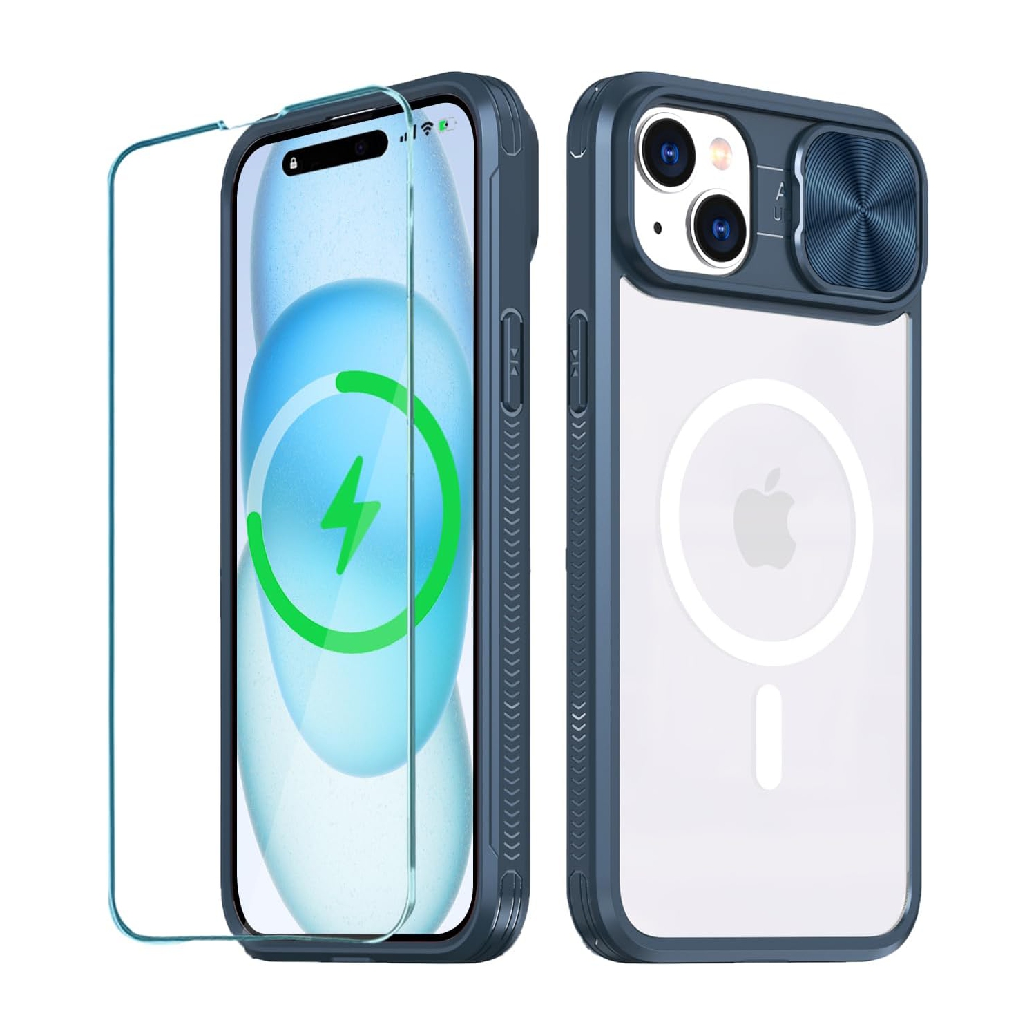 Clear Case Compatible with iPhone 15 MagSafe Sliding Camera Lens Cover 6.1", [Strong Magnets][Anti Yellow]