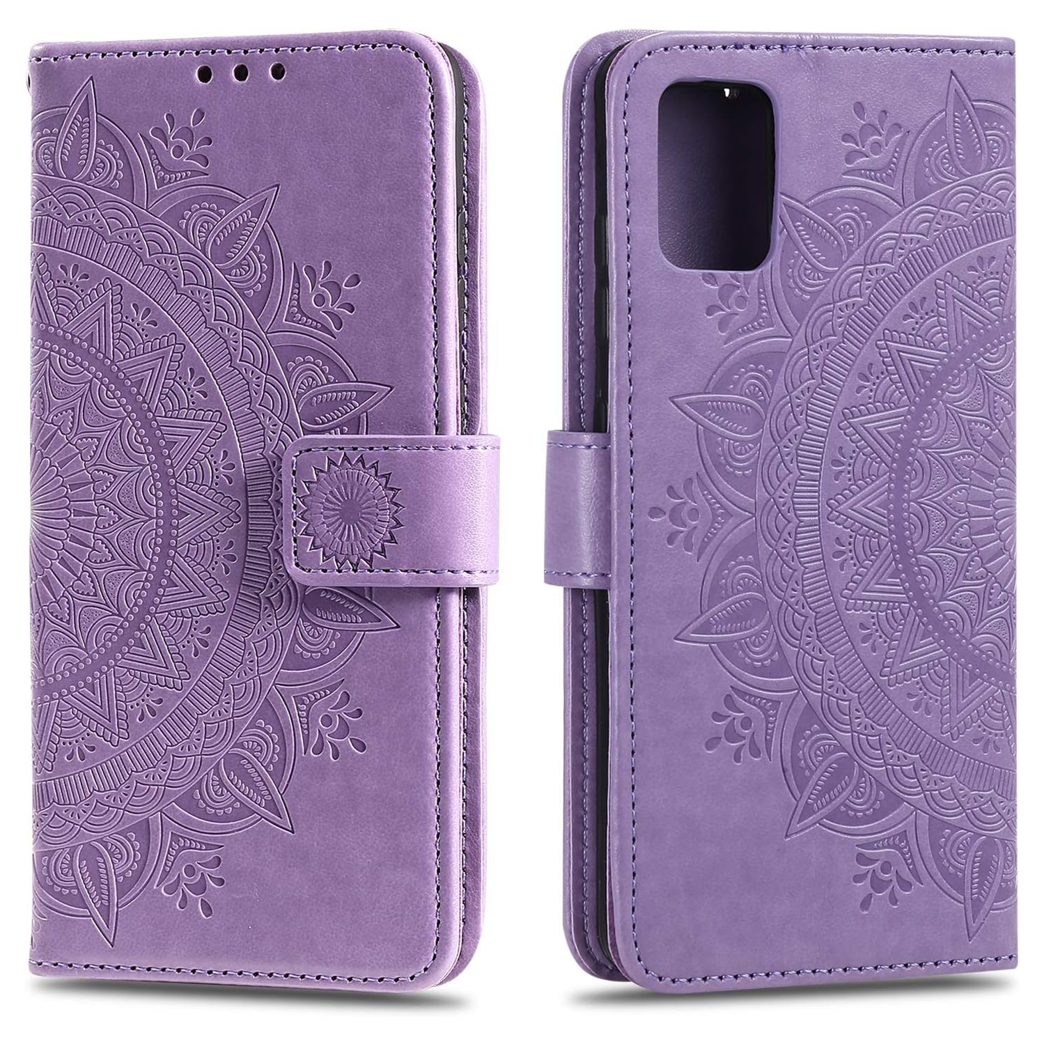 Couverture pour téléphone Mandala pour Galaxy A51 4G de Samsung, étui à rabat ultramince avec fente pour carte, fermeture magnétique, gaufrage