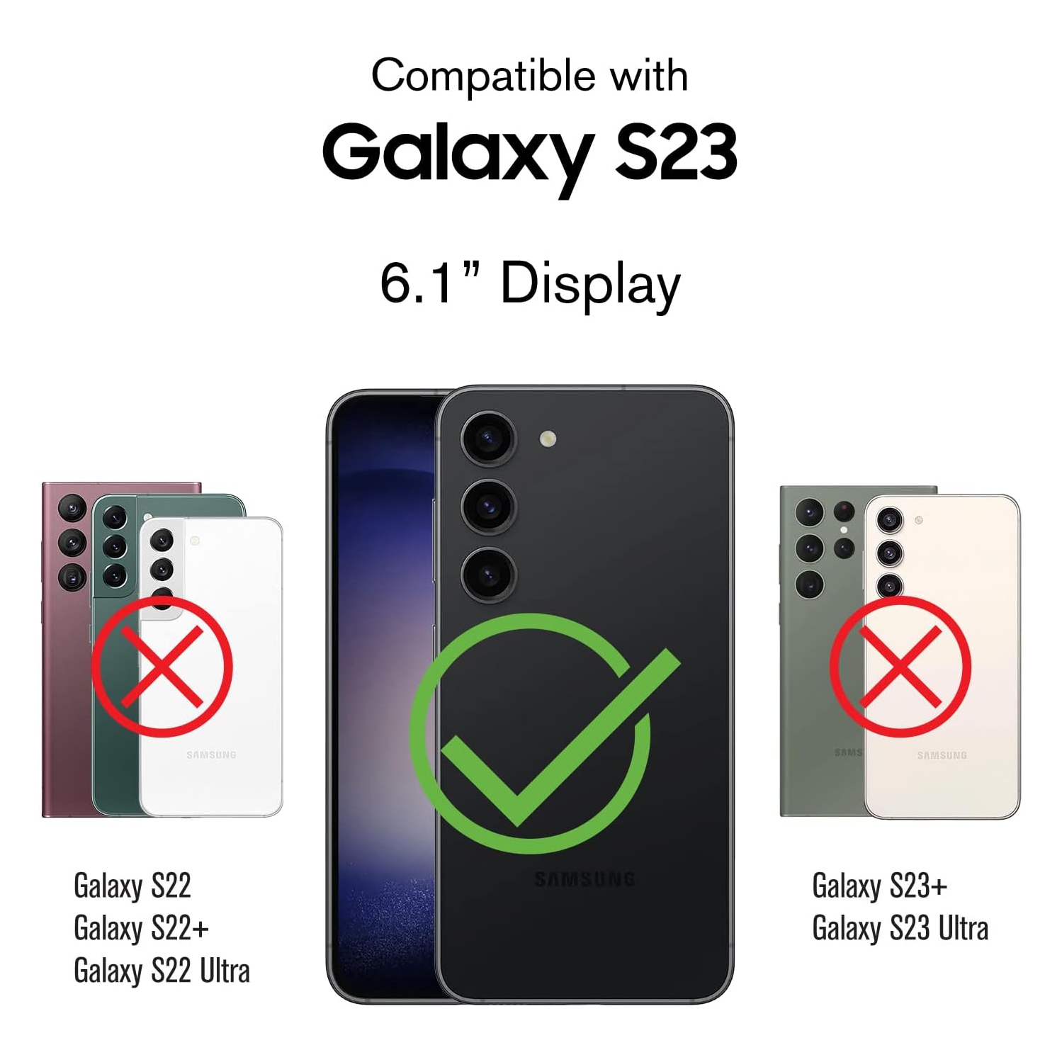 Outcross pour étui pour Galaxy S23 de Samsung, protection de qualité militaire contre les chutes, étui protecteur antichoc double couche pour