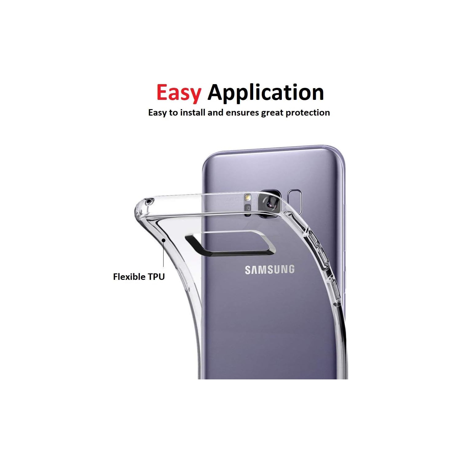 [Clear] Case for Samsung Galaxy S8, Soft Slim Fit Shockproof TPU Lightweight Thin Transparent Cover