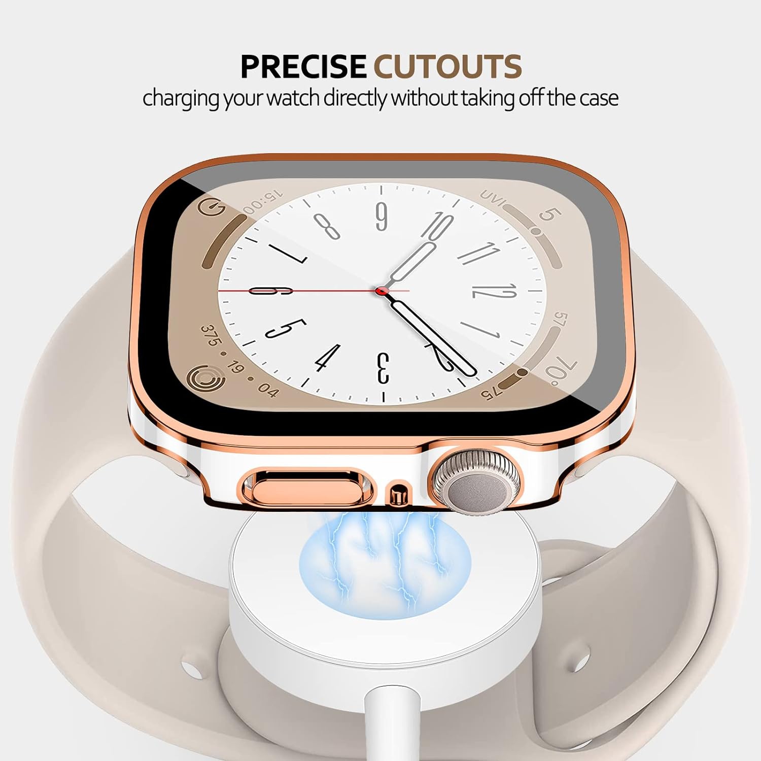 for Apple Watch Case 41mm,Hard Case with Tempered Glass Screen Protector,Watch Cover for Apple Watch series 7 8